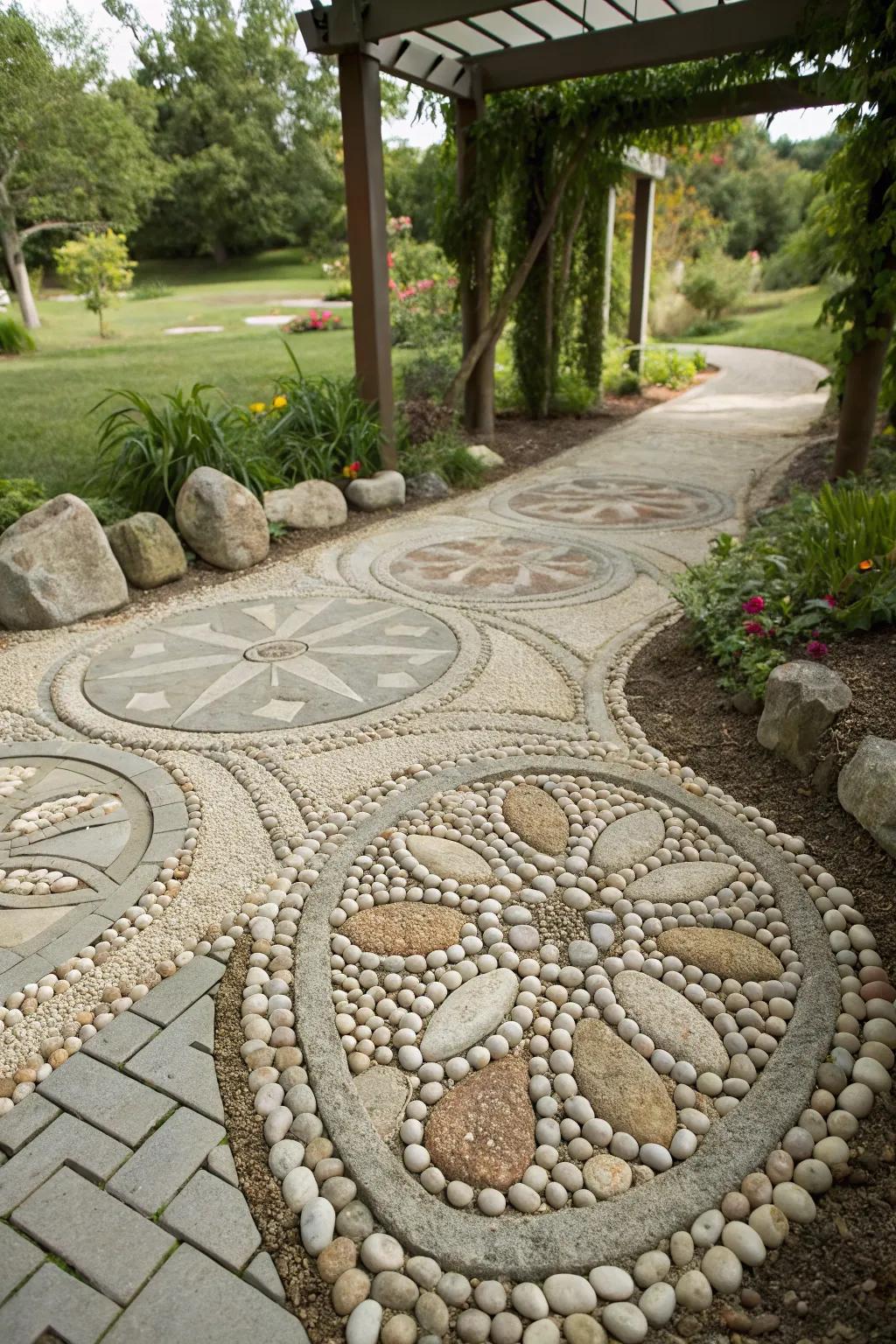 An artistic piece design that adds creativity to the garden floor.