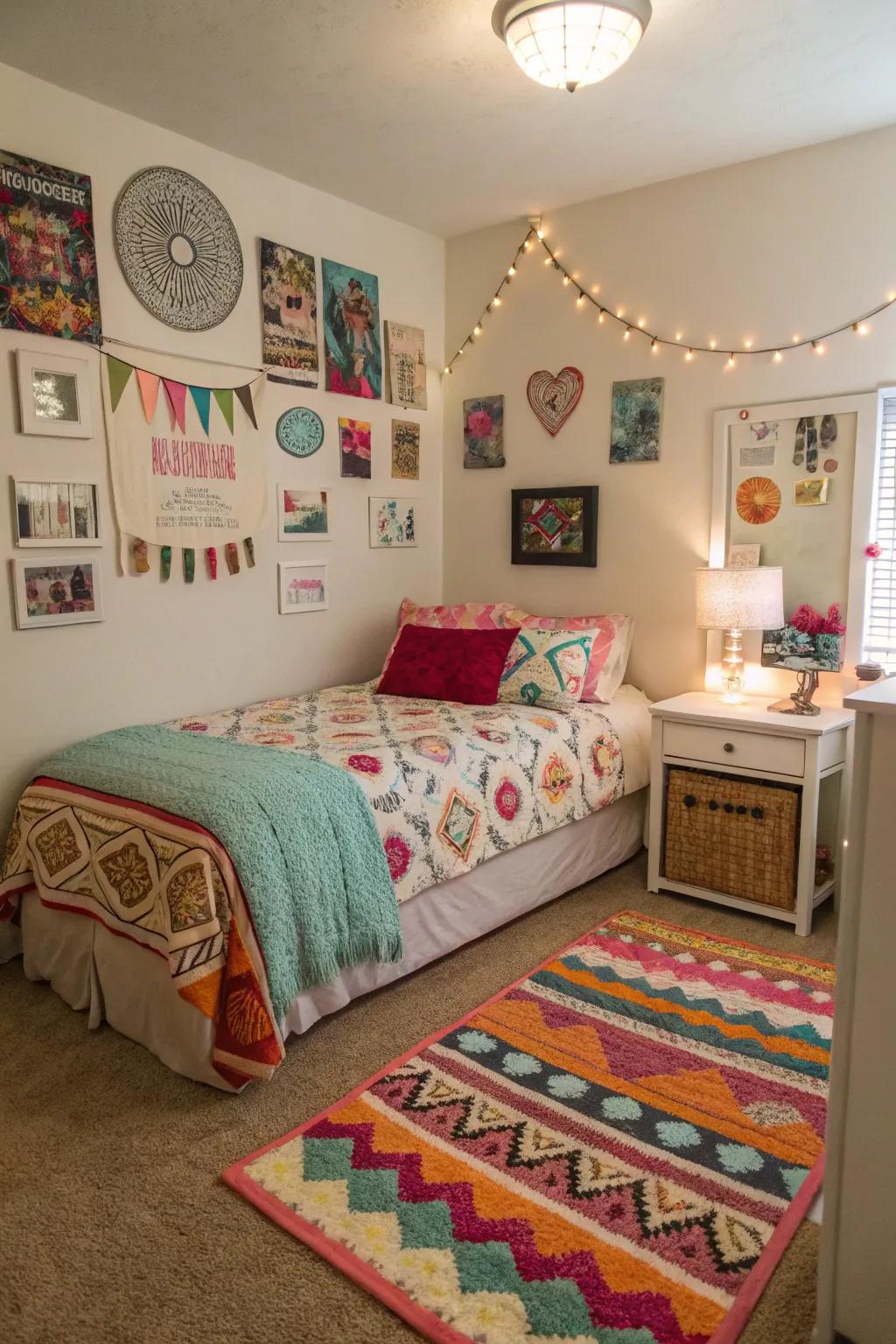 Decorative touches add character and warmth to the area.