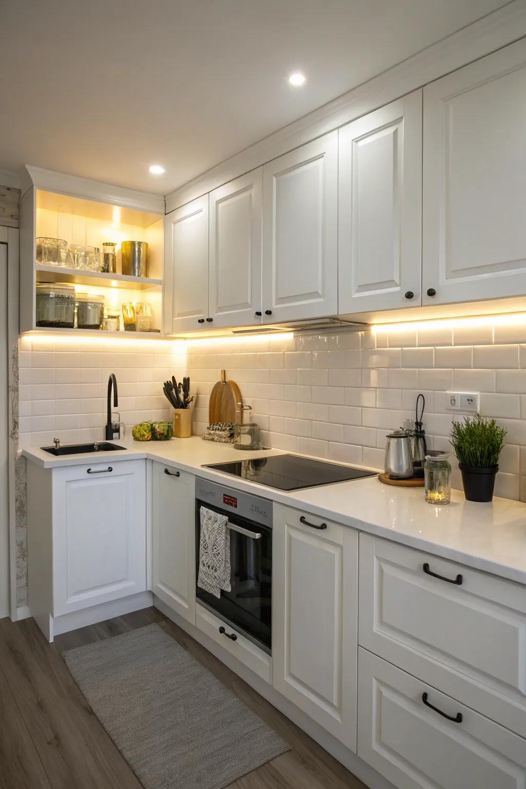 Effective lighting enhances workspace and ambiance.