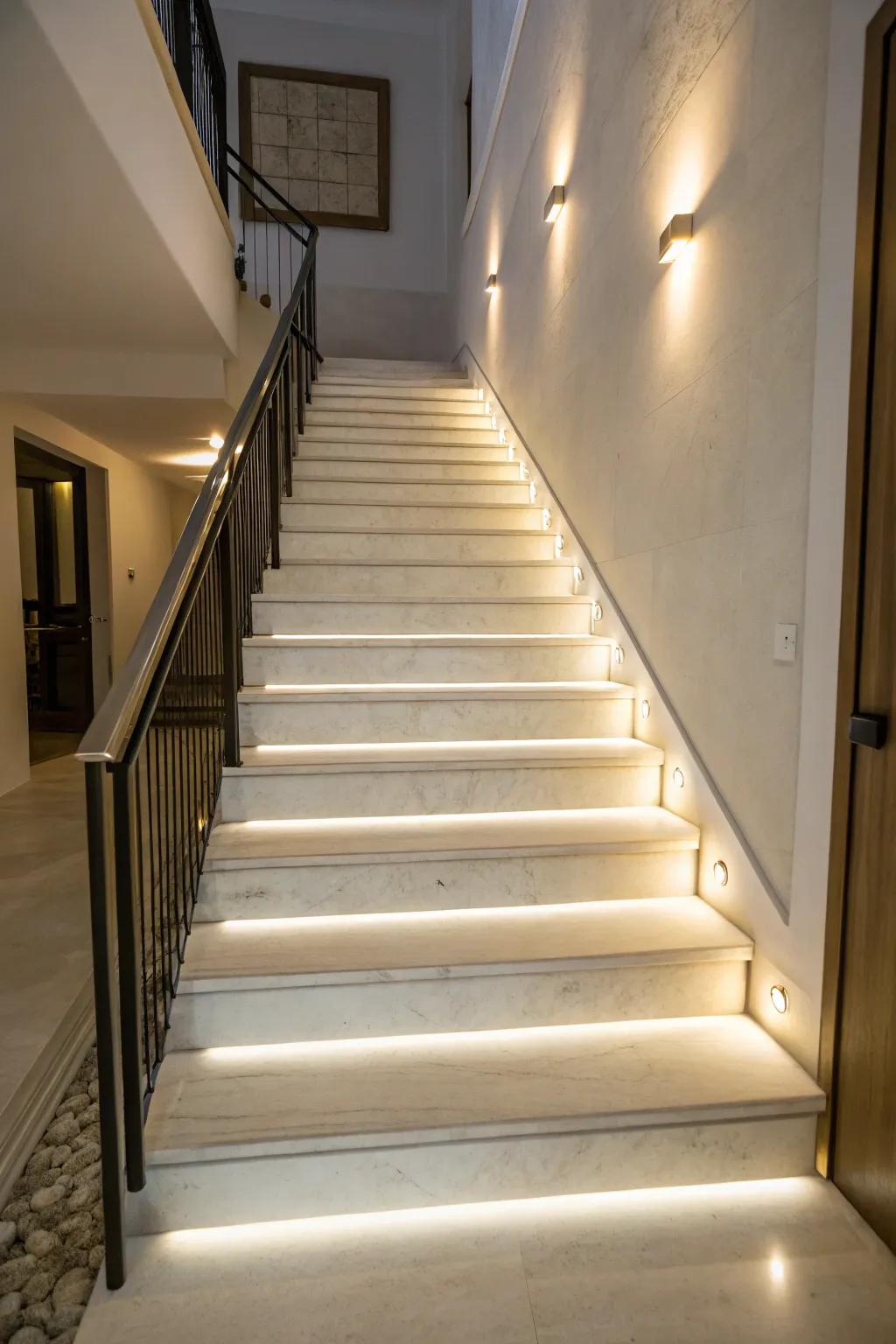 Minimalist lighting presents a sleek and simple design.