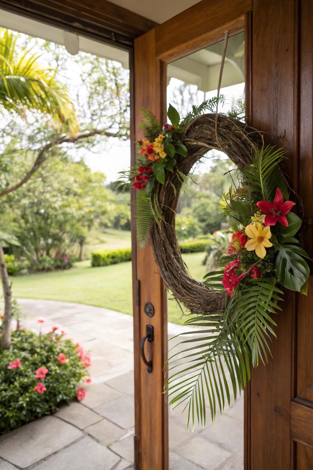 Design an exotic getaway with tropical elements.