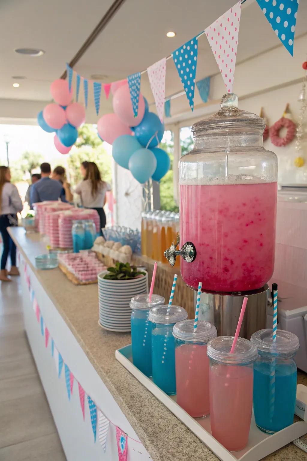 A colorful refreshment station offering themed beverages to pleasure your attendees.