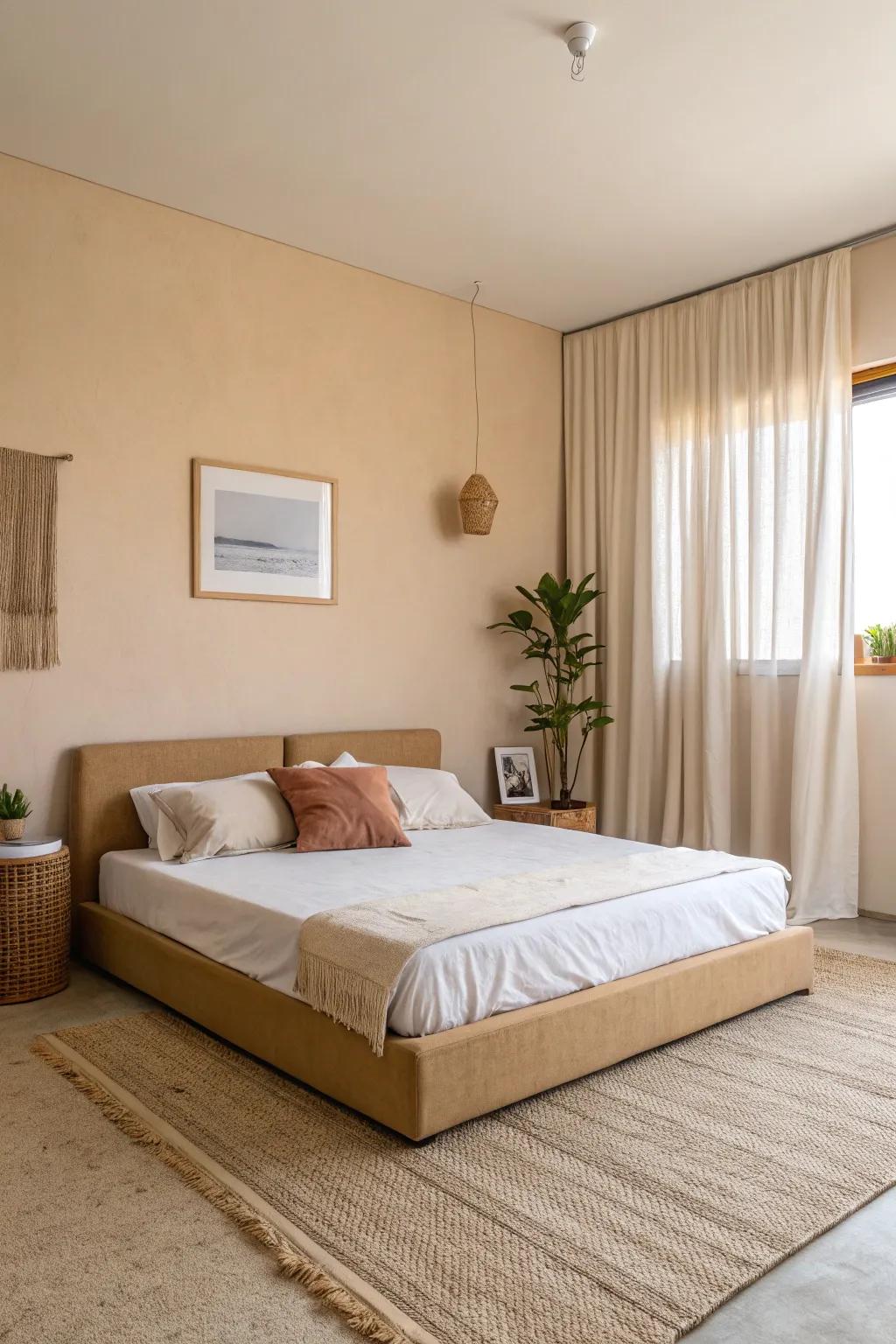 The tan colors are emphasized by a simple approach.