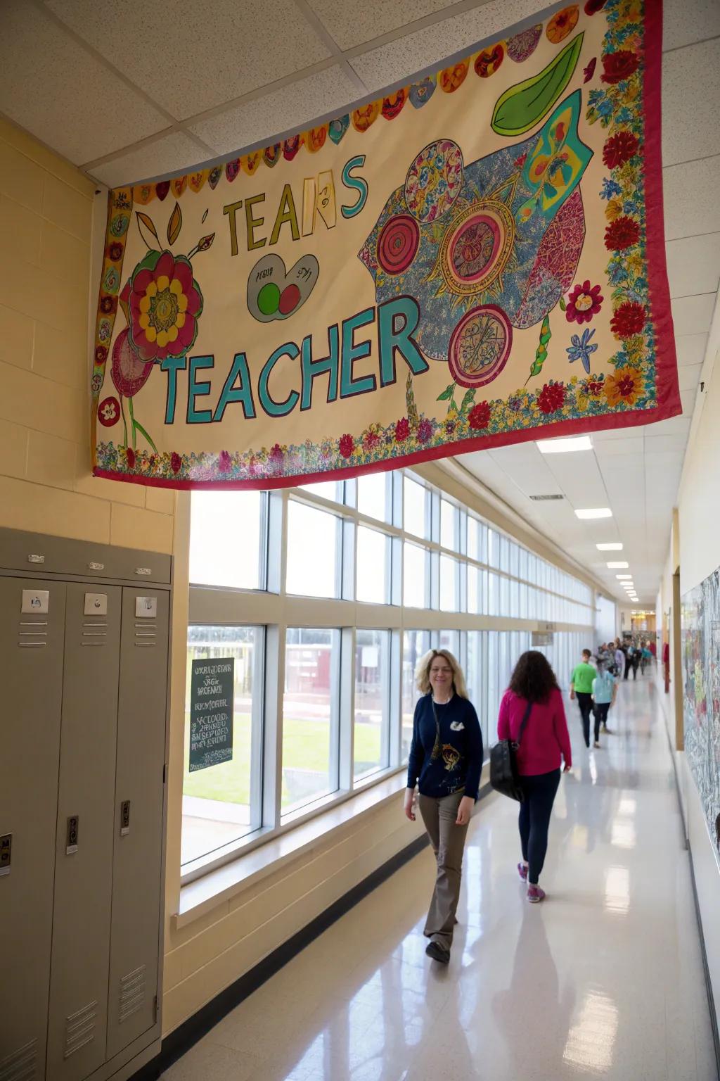 A vibrant fabric banner that's both beautiful and eco-friendly.