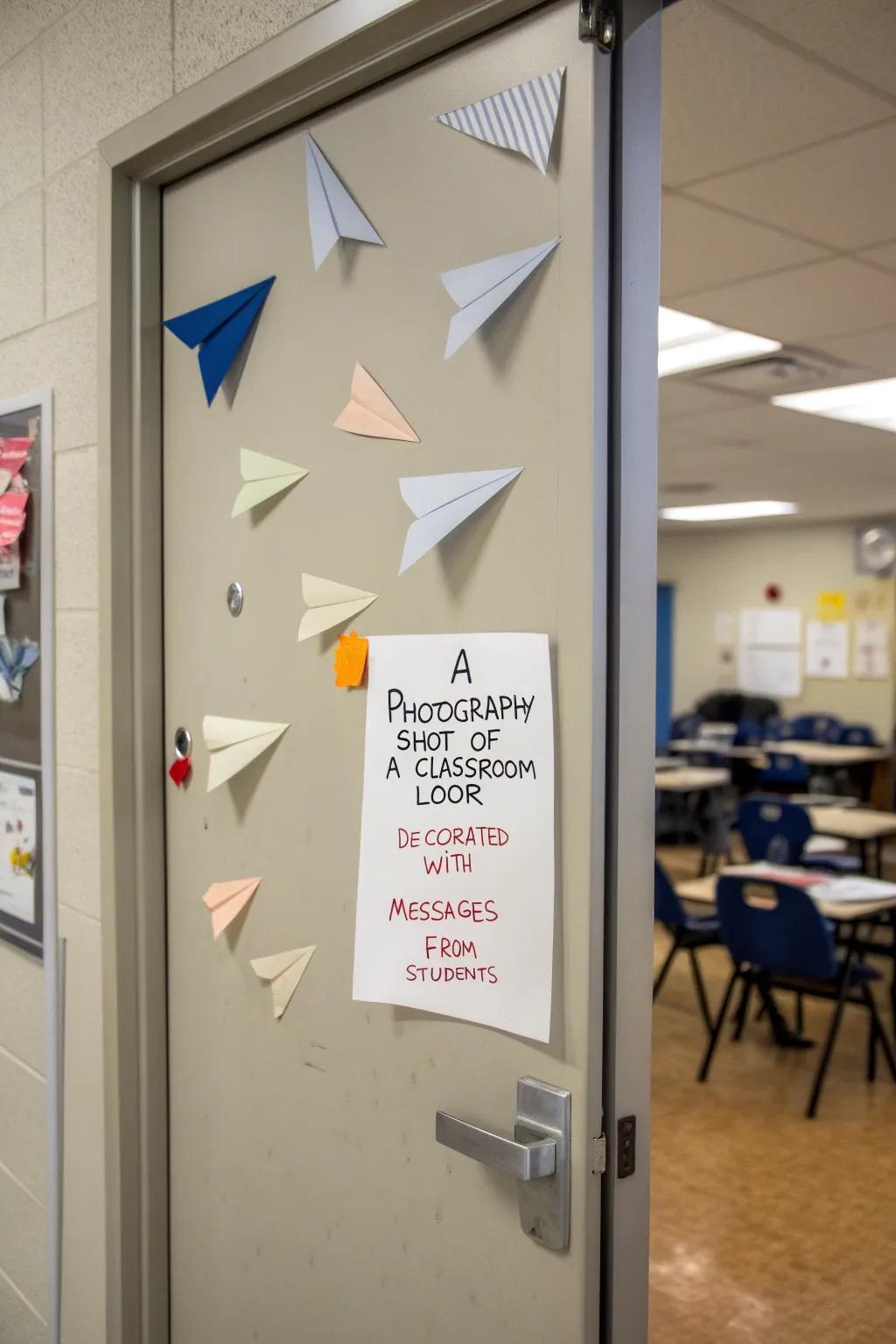 Let ideas fly with a paper airplane-themed door.