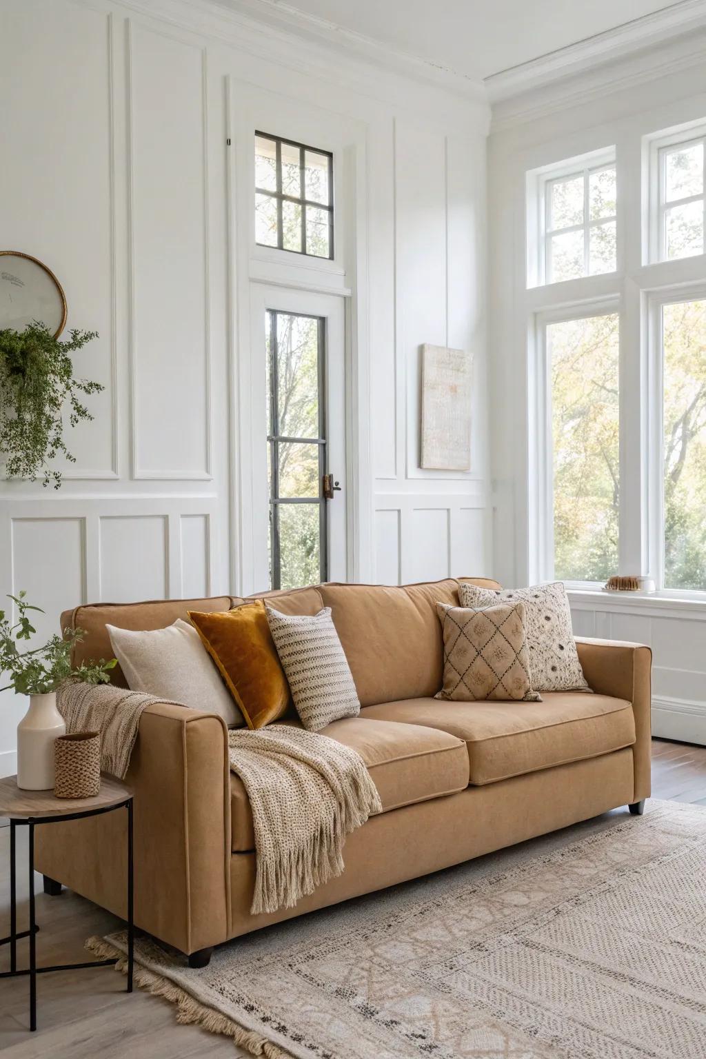 A single-color scheme offers timeless elegance and simplicity.