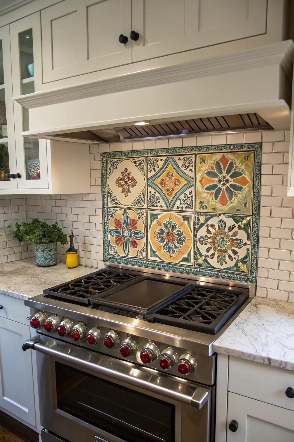 Custom murals transform your backsplash into a personal canvas.