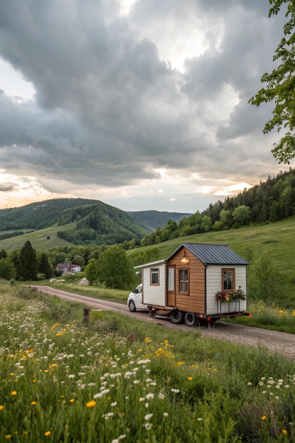 Experience mobility with a small home on wheels.