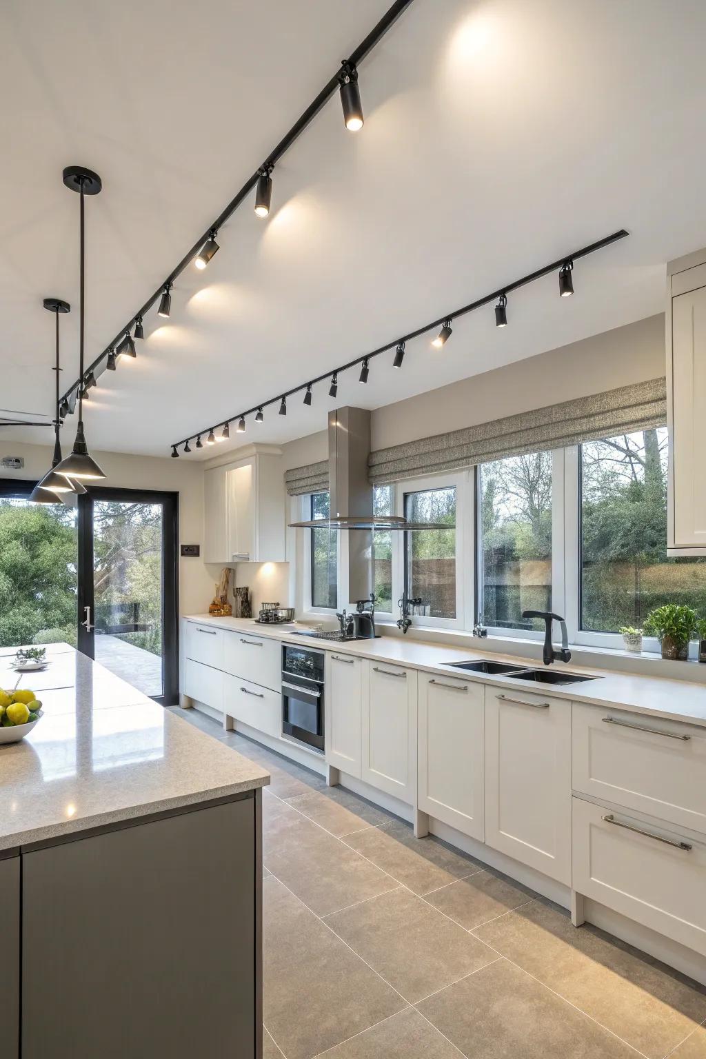 Personalizable sectional track illumination in a kitchen