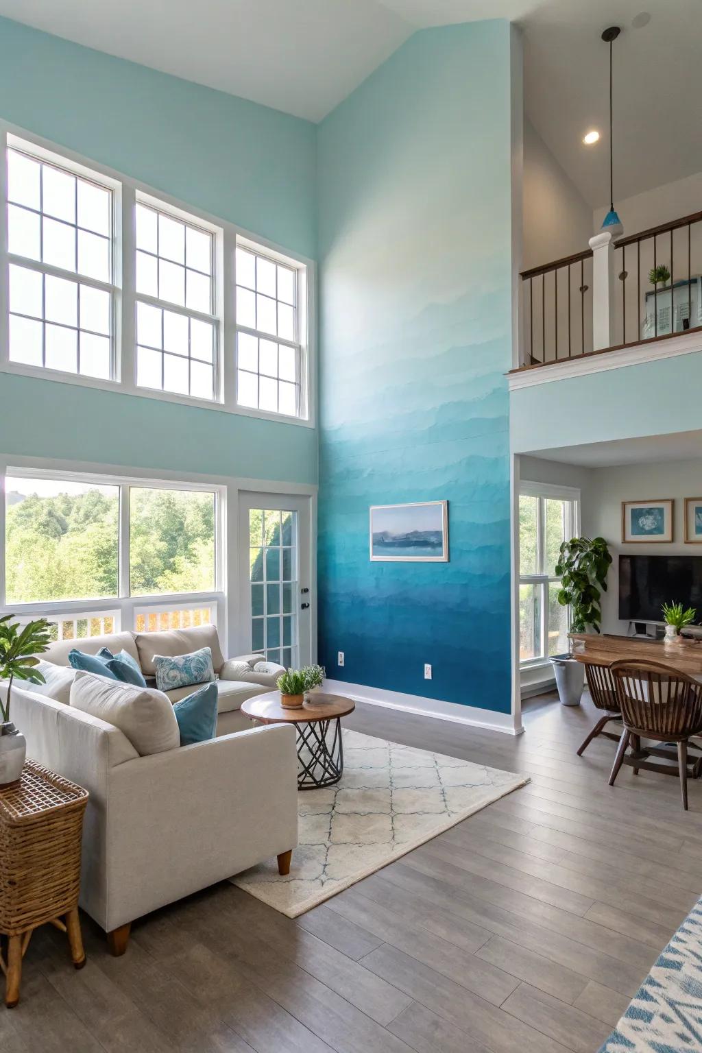 Layered shades add depth and dimension to the room.