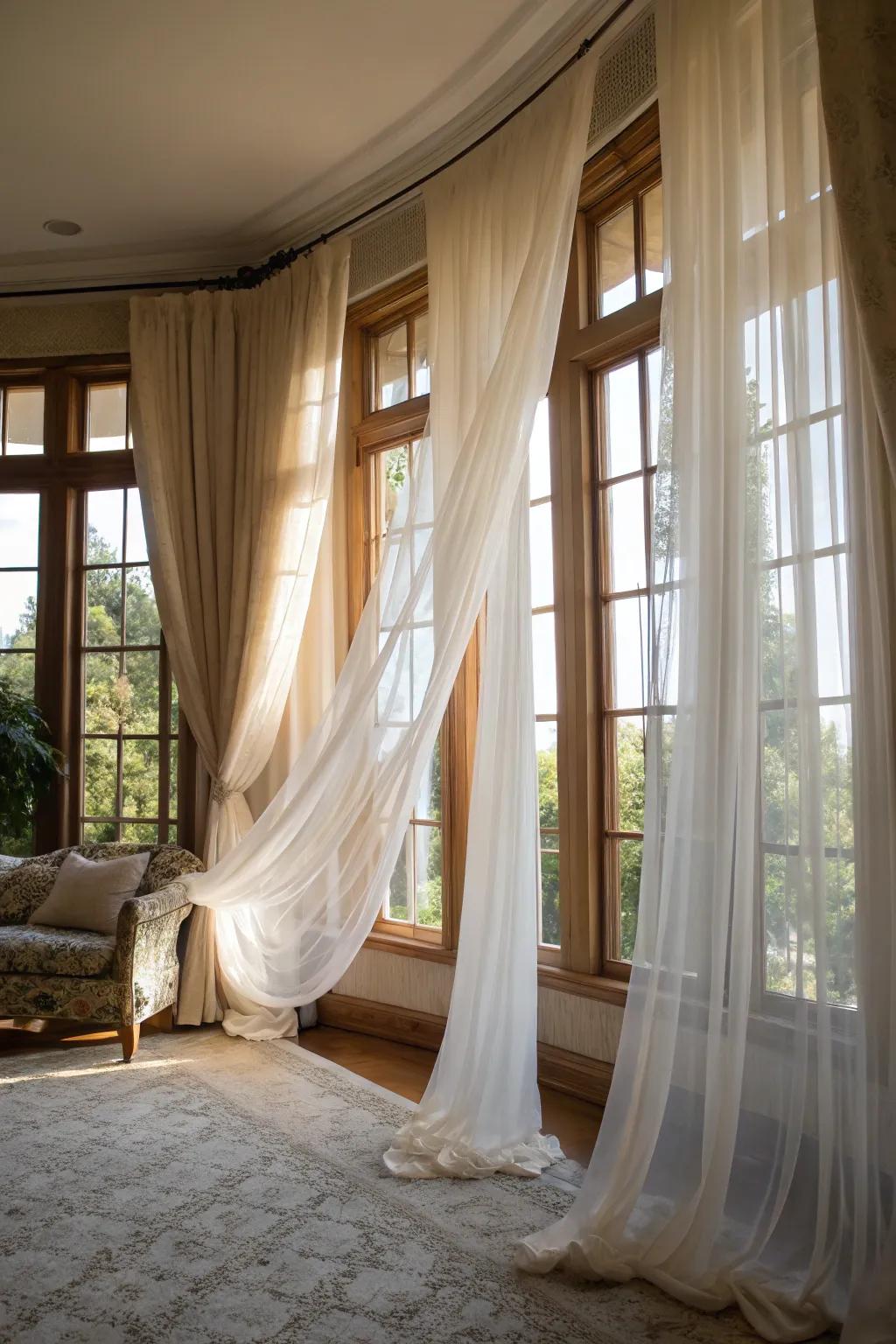 Invite tranquility with window net draperies.
