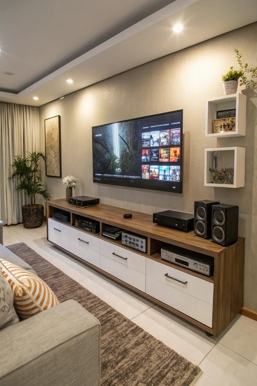 Effective TV positioning enhances both space and style.