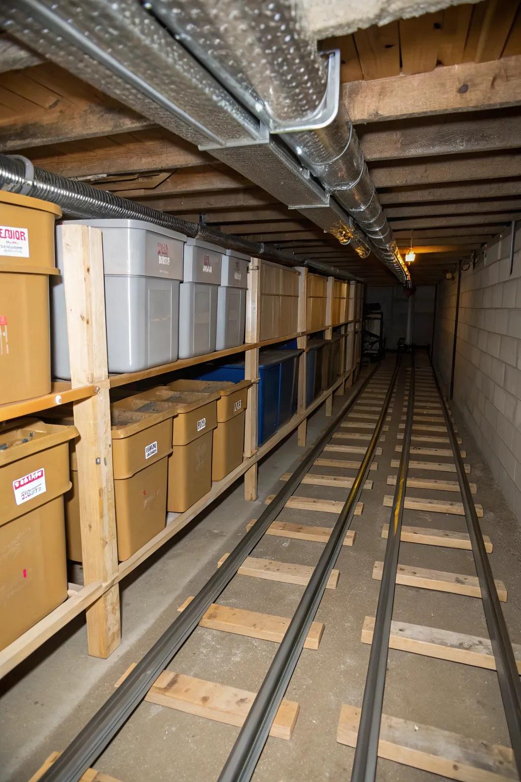 Sliding tracks offer convenient access to your stored items.