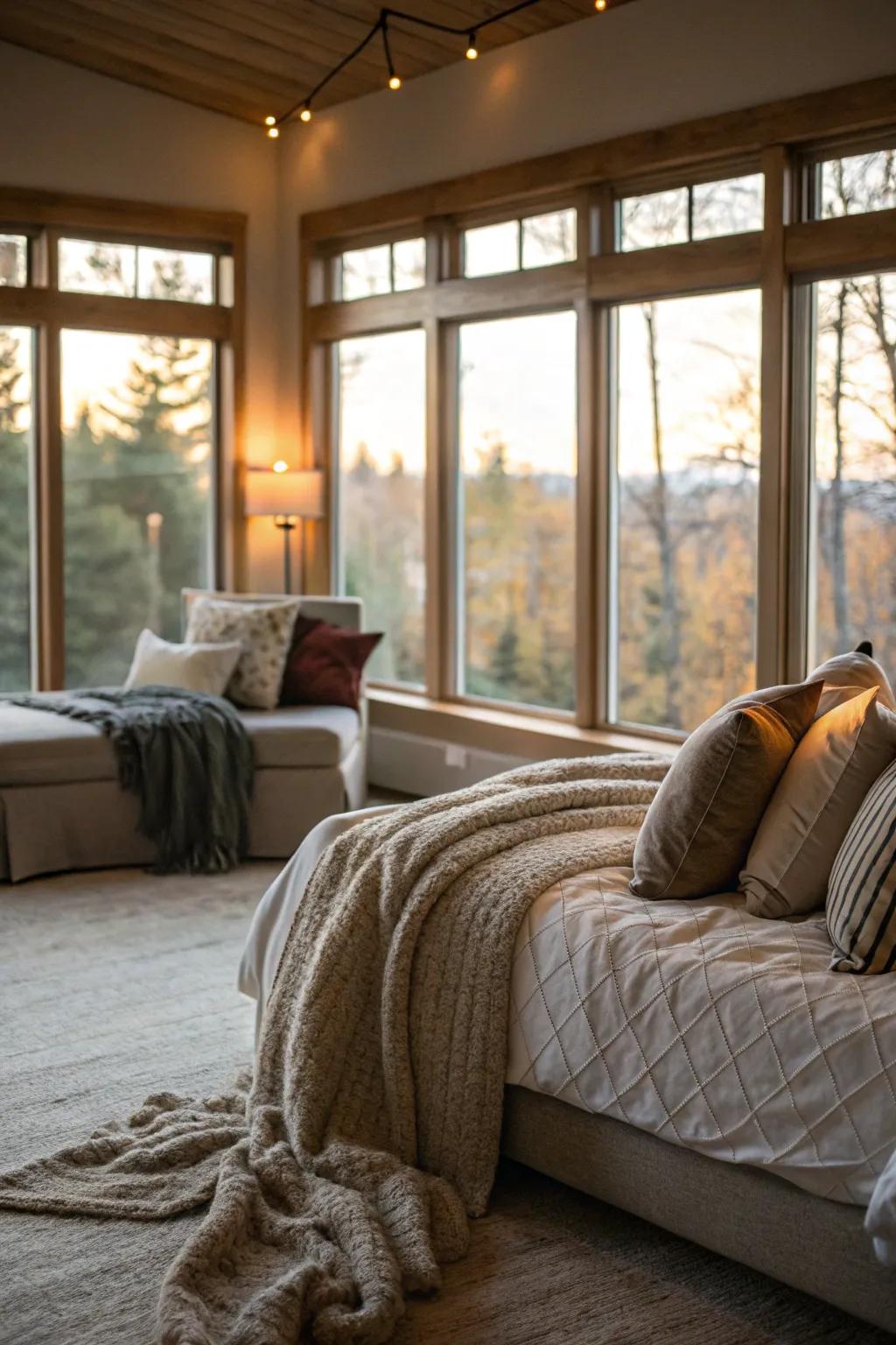 Sunlight can make your basement bedroom feel spacious and airy.