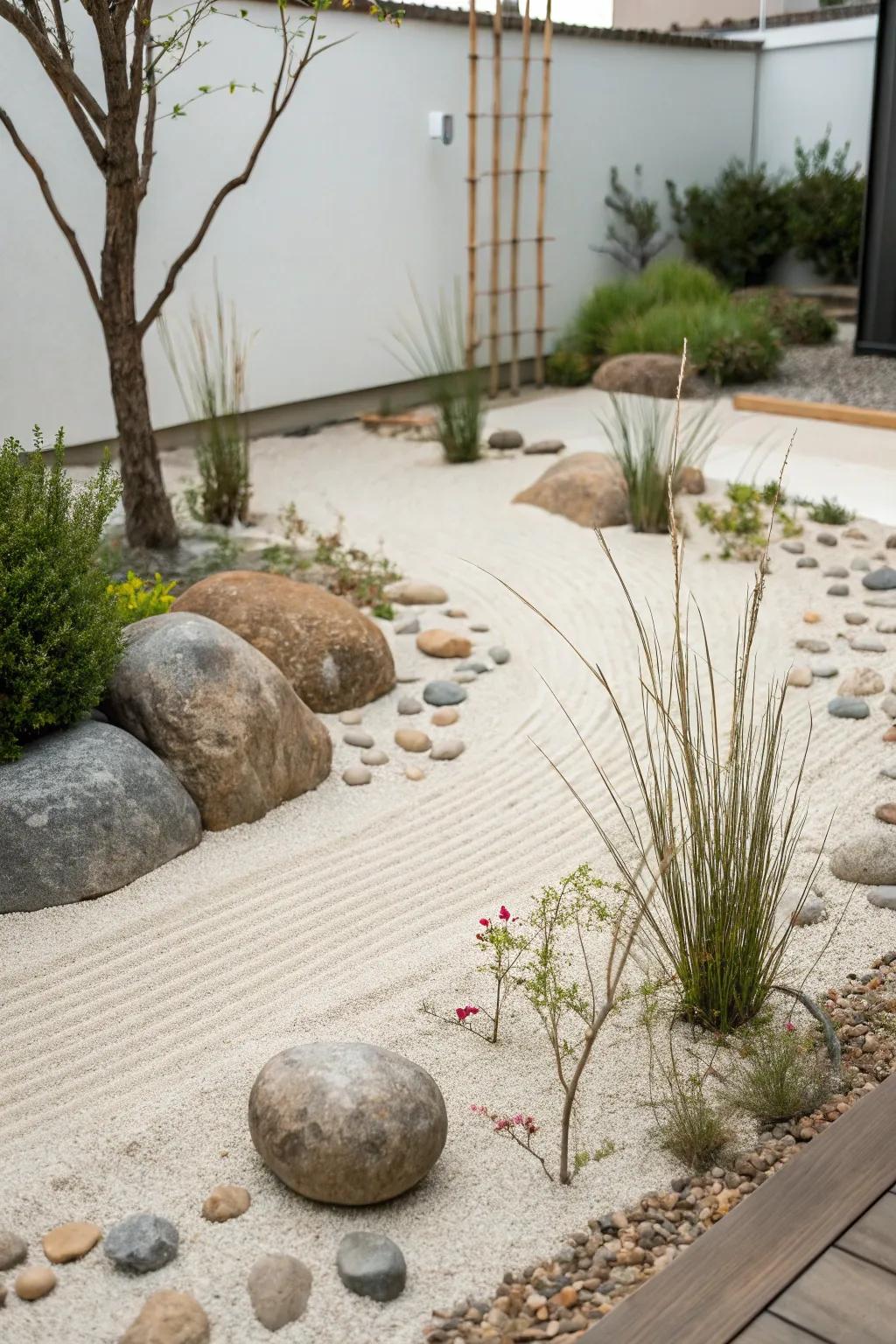 Embrace a minimalist aesthetic with a simple garden design.