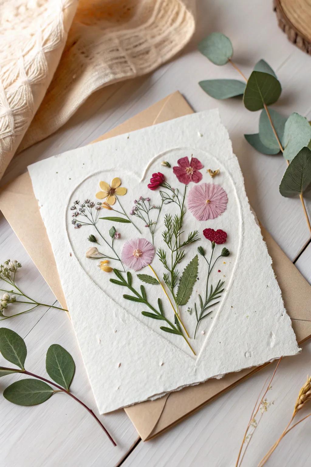 Embrace the elegance of nature this Valentine's Day with a handcrafted card graced with pressed botanicals. 🌿❤️ #NatureInspired #EcoFriendlyLove