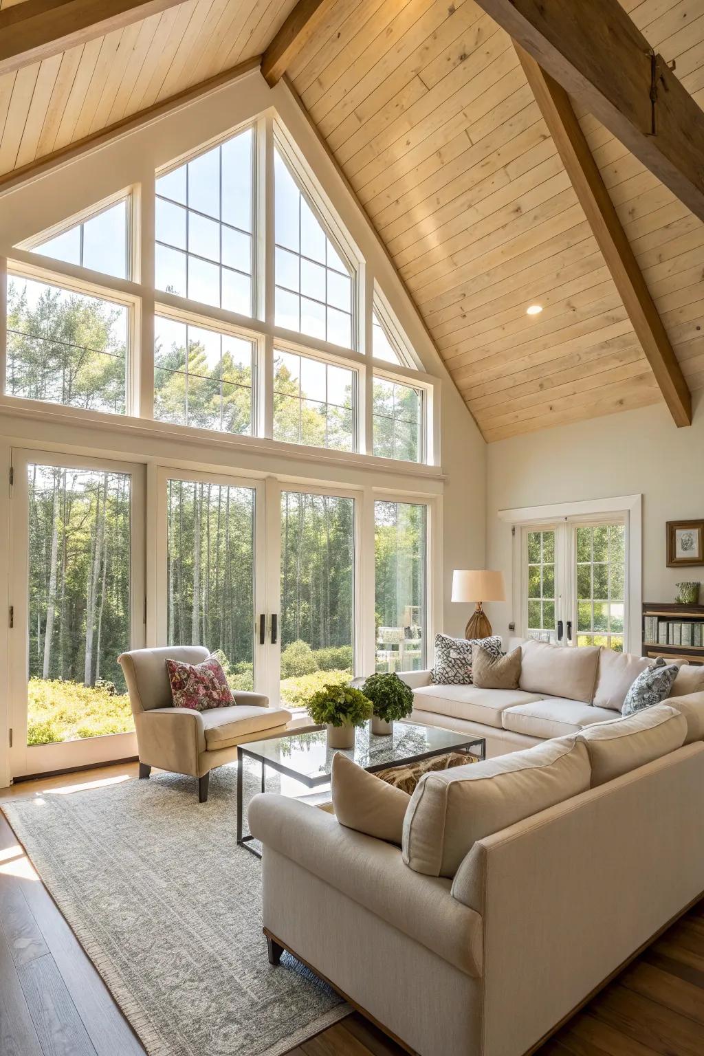 Natural light fills the room, enhanced by complementary fixtures.