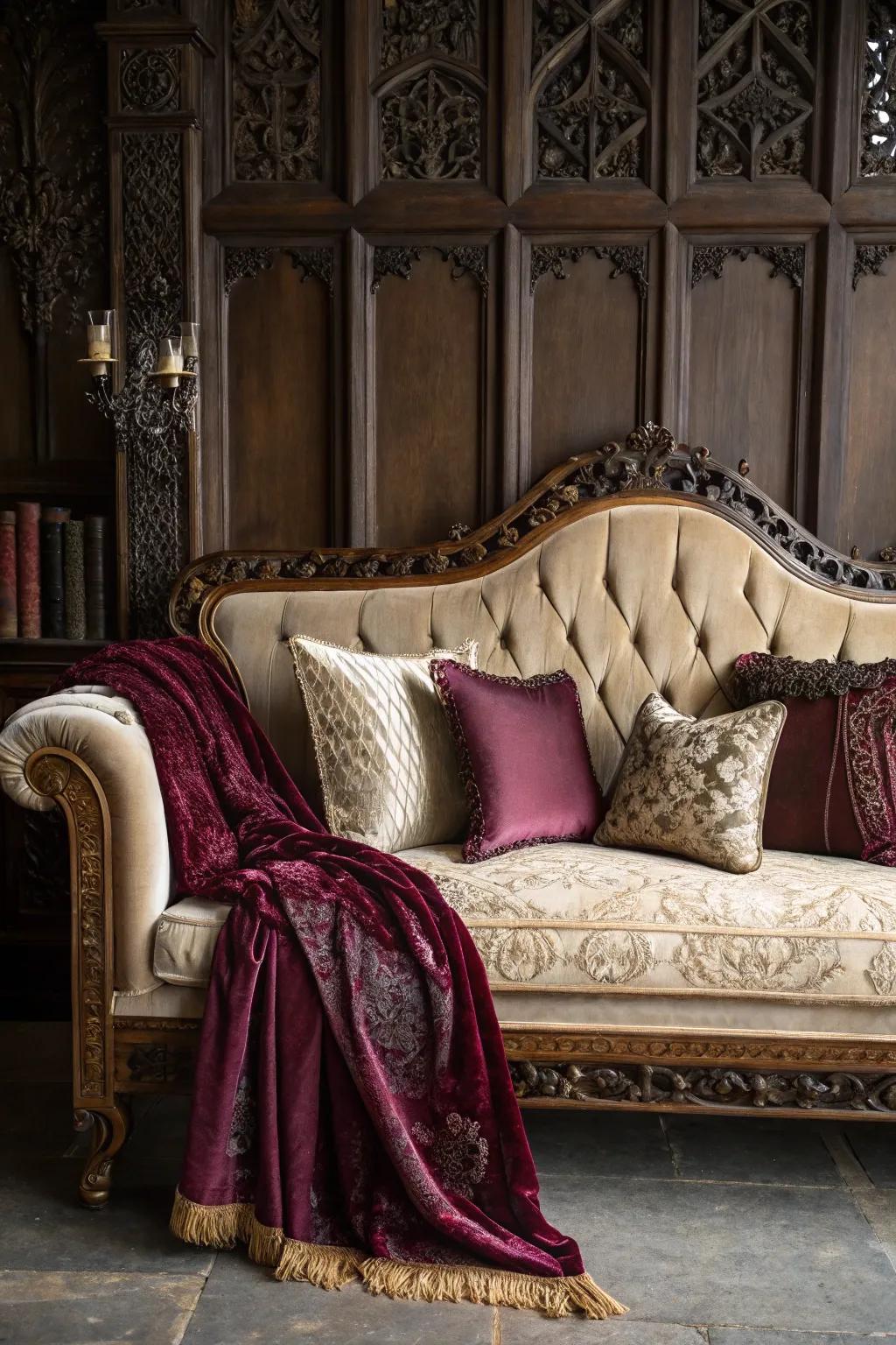 Premium textiles add warmth and richness to the setting.