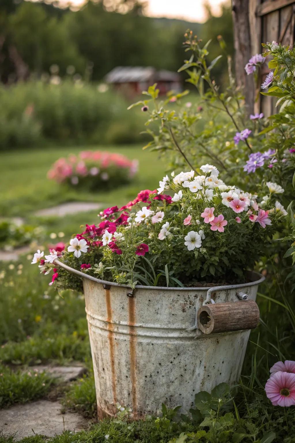 Repurpose unexpected objects into captivating floral containers.