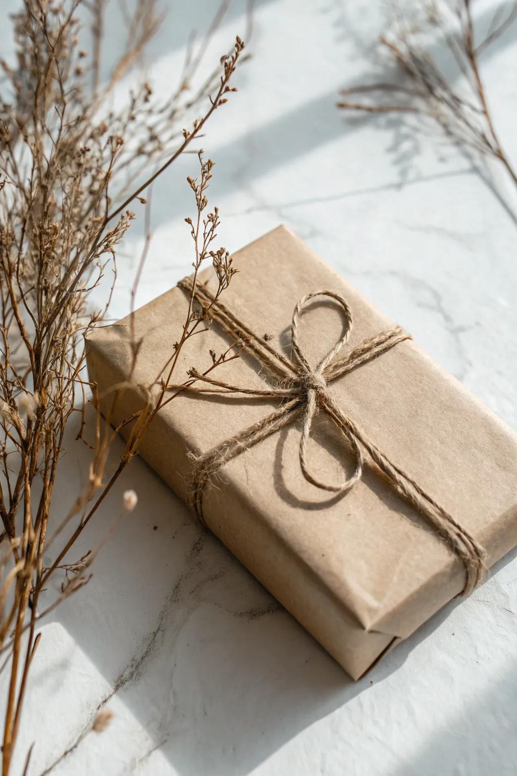 Take your gift wrapping up a level with rustic string for a hint of vintage elegance.