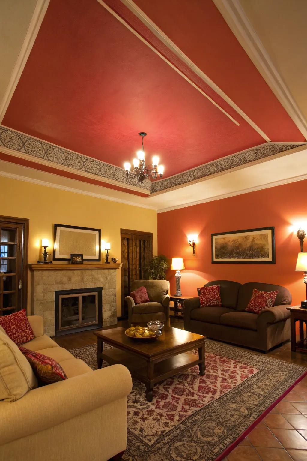 Painted ceilings contribute an unexpected element of style.