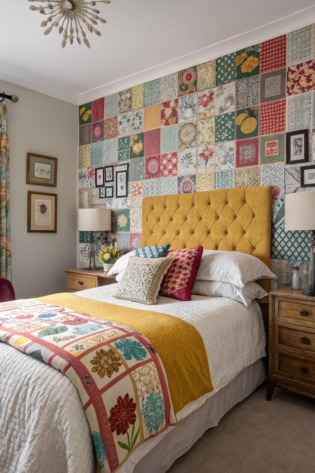 Patchwork designs provide a distinctive and personalized artistic statement.