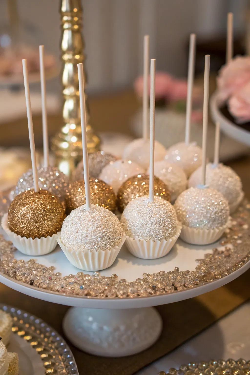 Glamorous dessert spheres that add sparkle to your celebration.