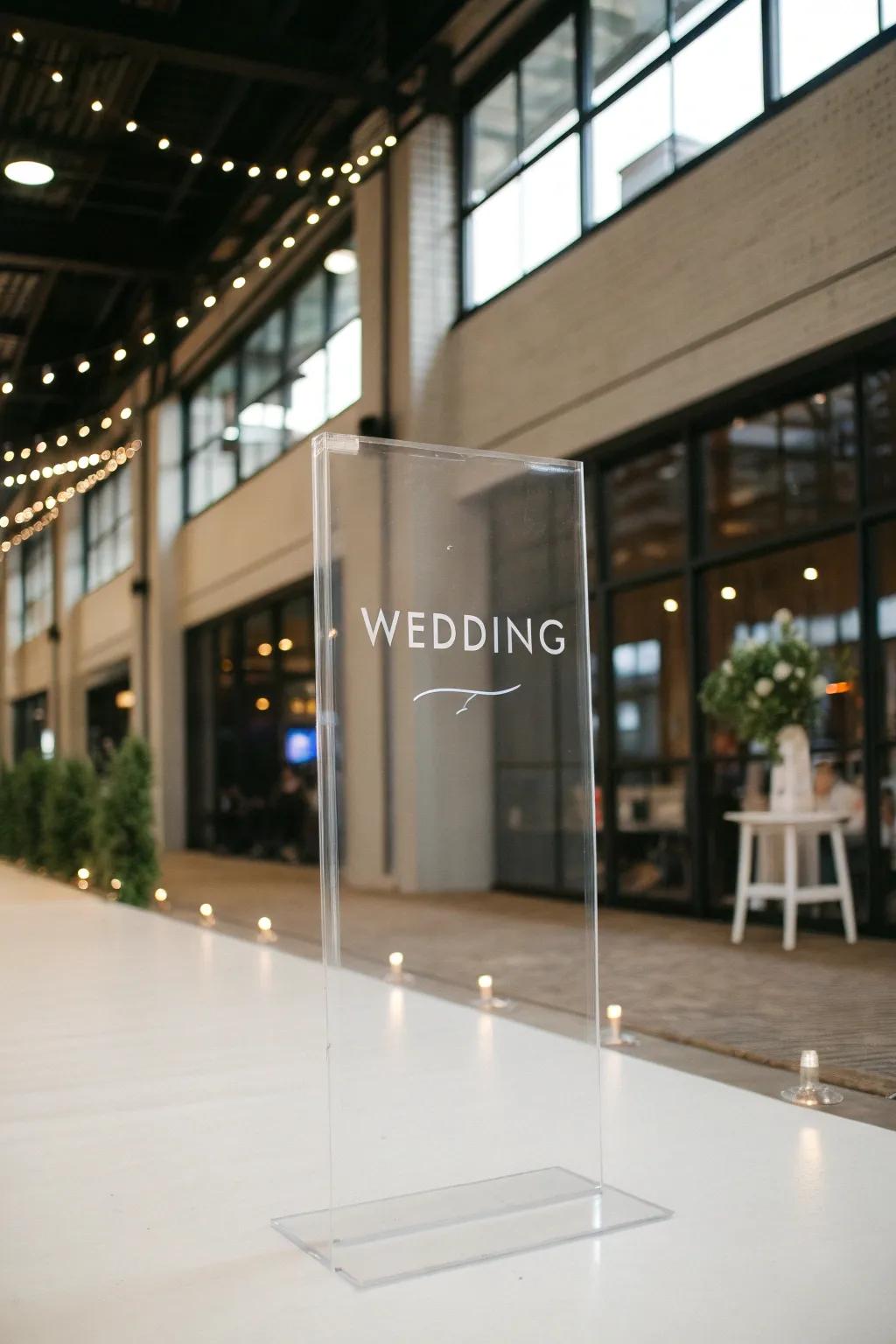 Perspex displays offer a clean and modern aesthetic for any wedding.