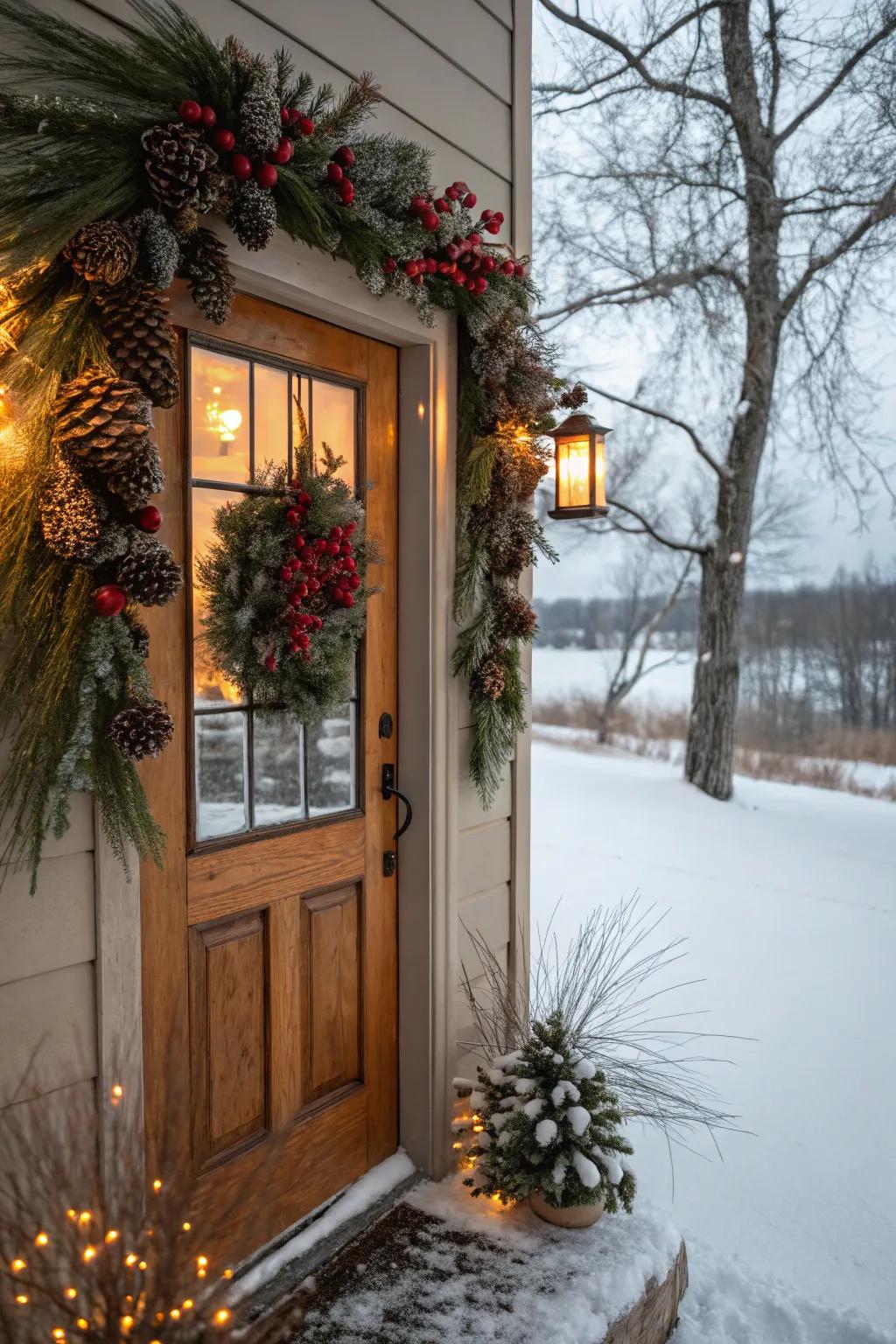 Nature-based components carry the charm of winter to your doorstep.