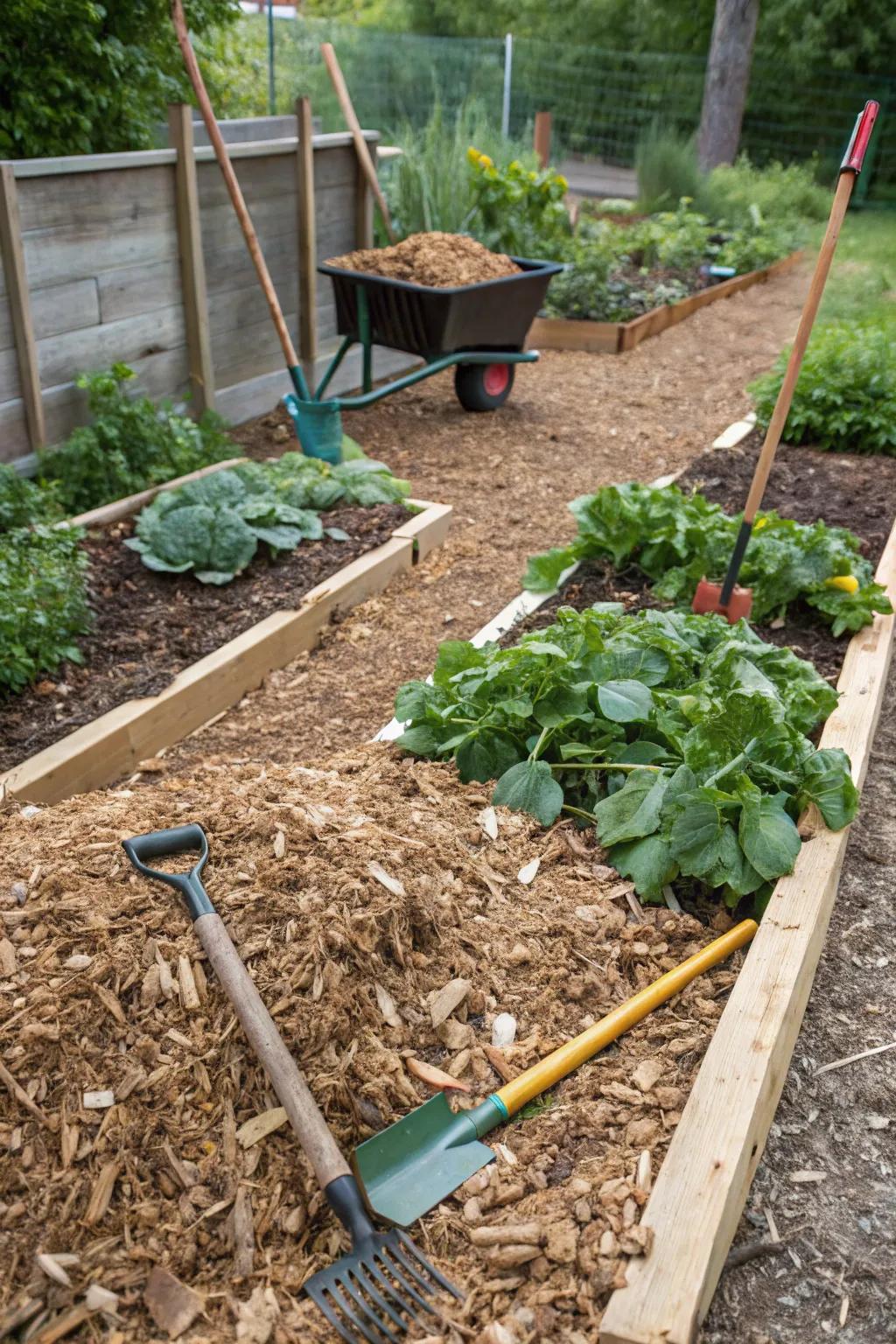 Bark nuggets improve the efficiency of a composting area.