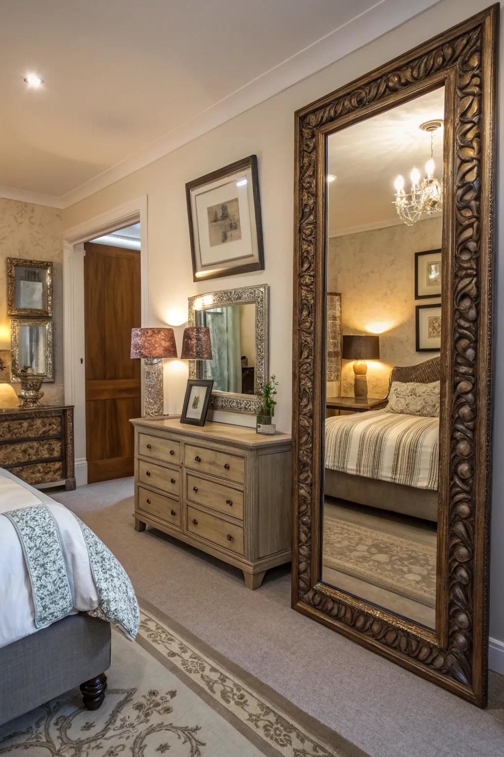 Mirrors create the perception of space and add brightness.