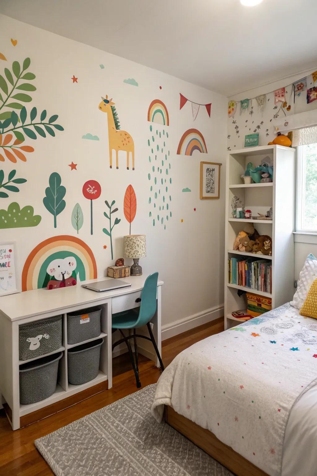 Wall stickers offer an easy way to personalize decor.