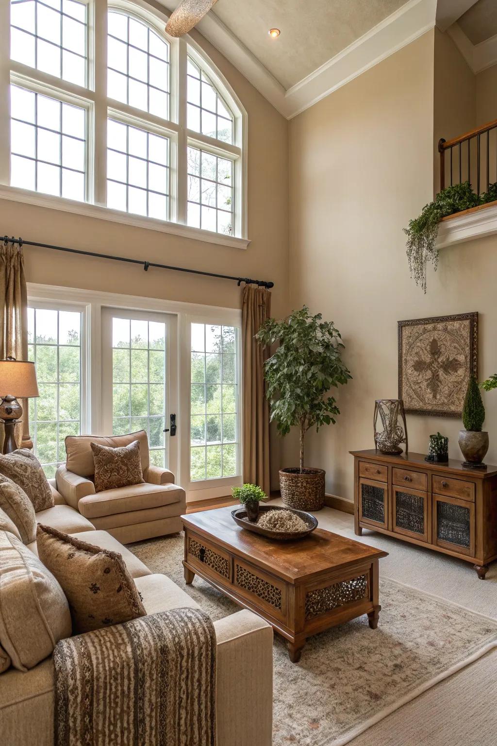 Pale and natural shades create a soothing backdrop.