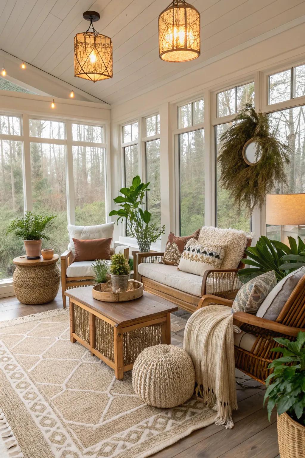Earthy tones that harmonize with the surroundings.