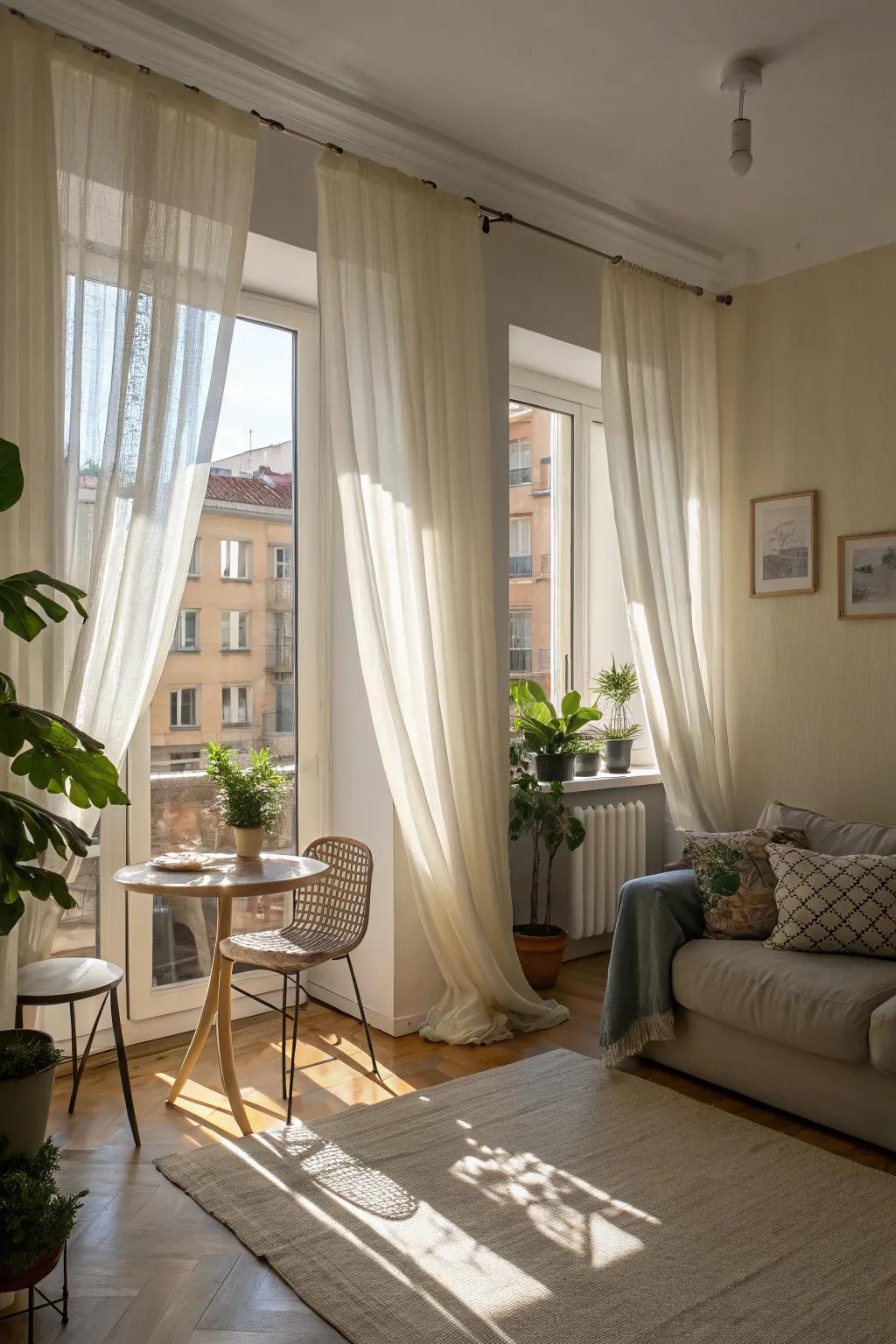 Light curtains enhance natural brightness and openness