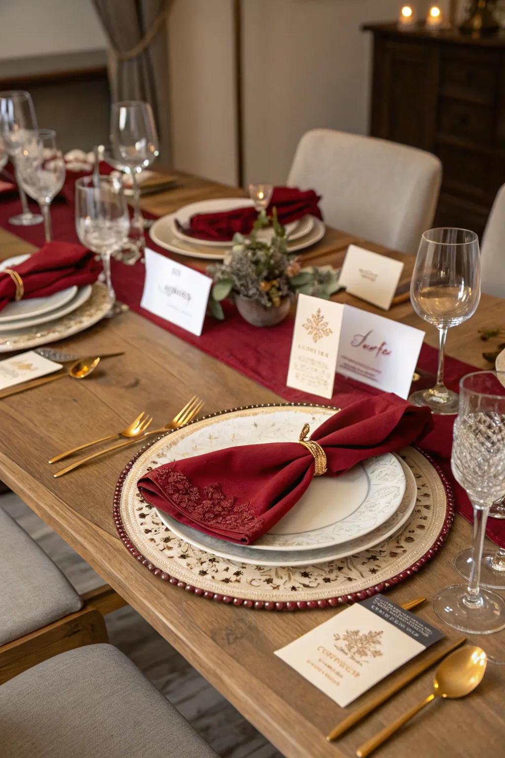 Personalized dining setups introducing a personal touch.