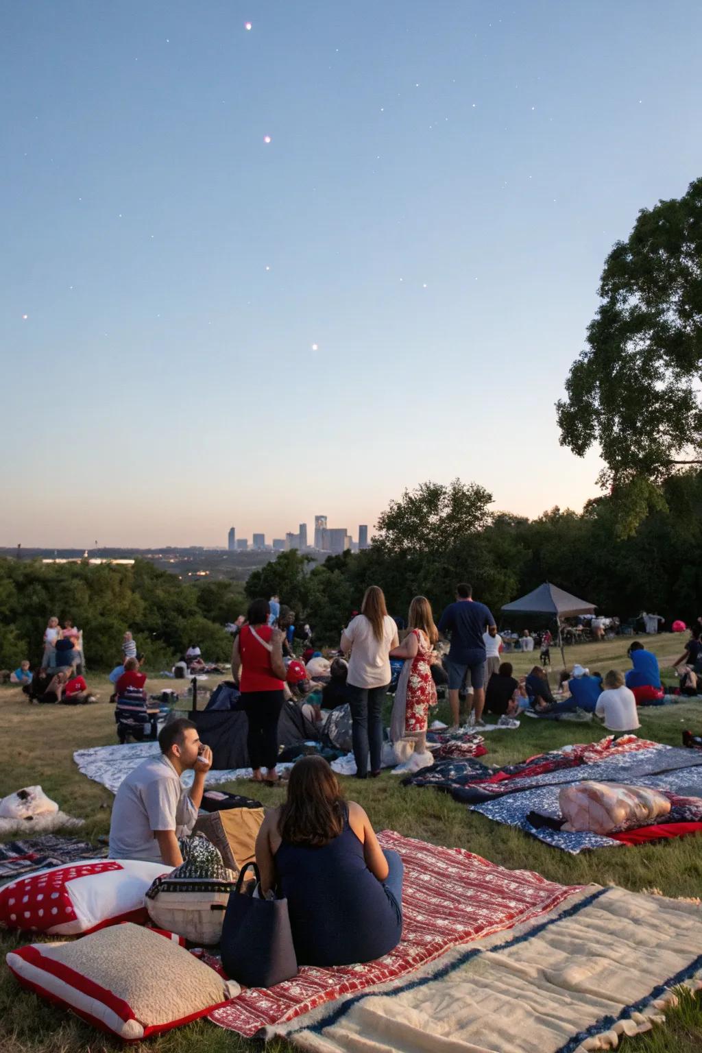 Relax and enjoy the fireworks from a cozy spot.