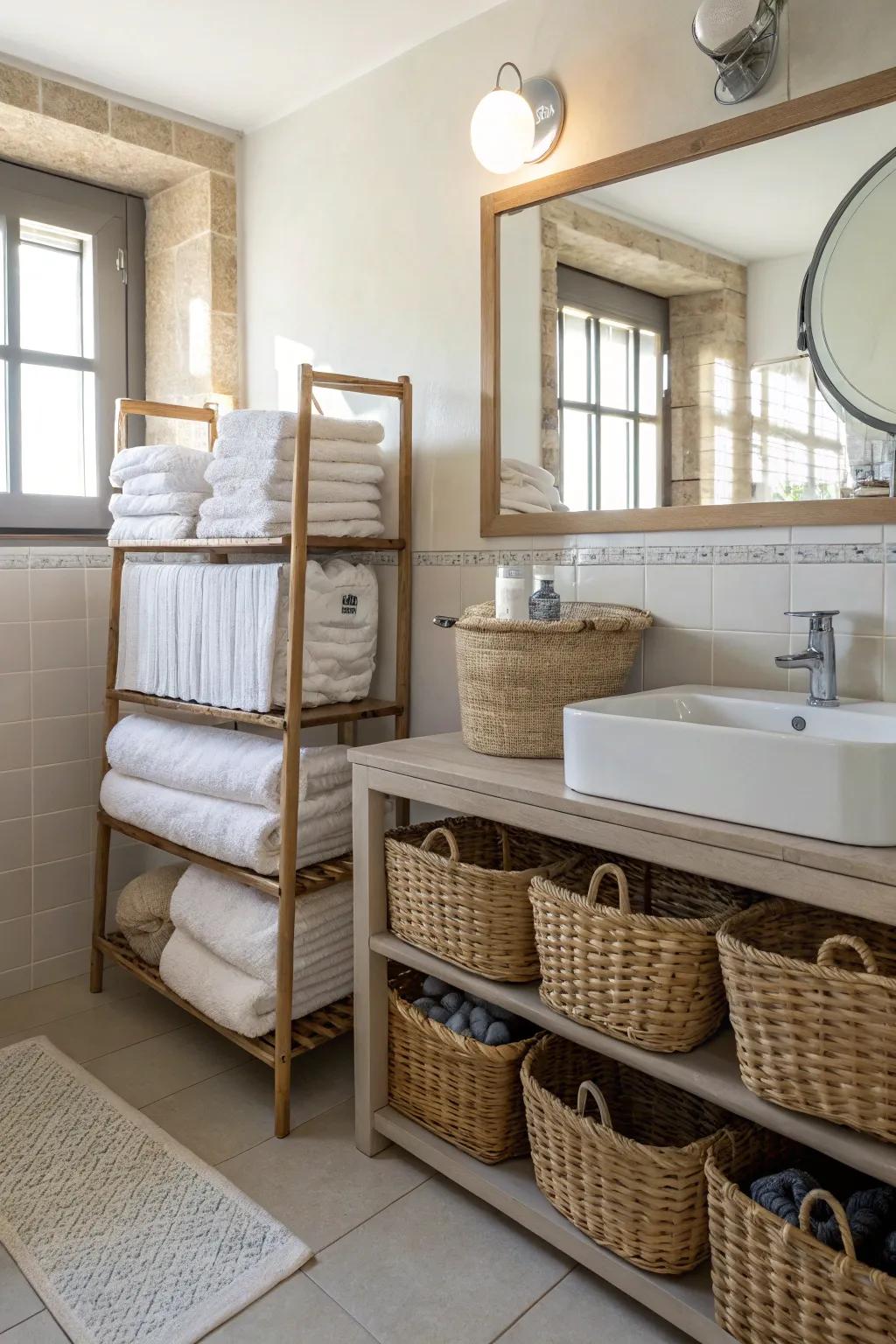 Arrange necessities elegantly for a chic look.