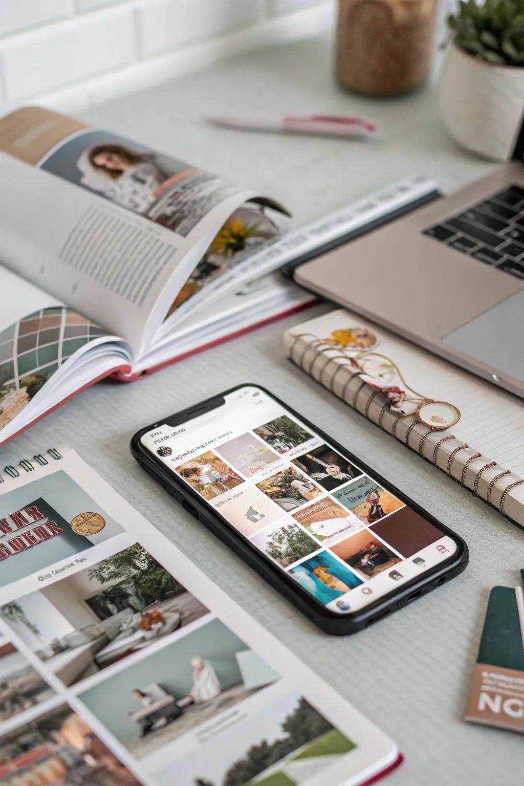 Keep your inspiration close by using a mood board on your screen.