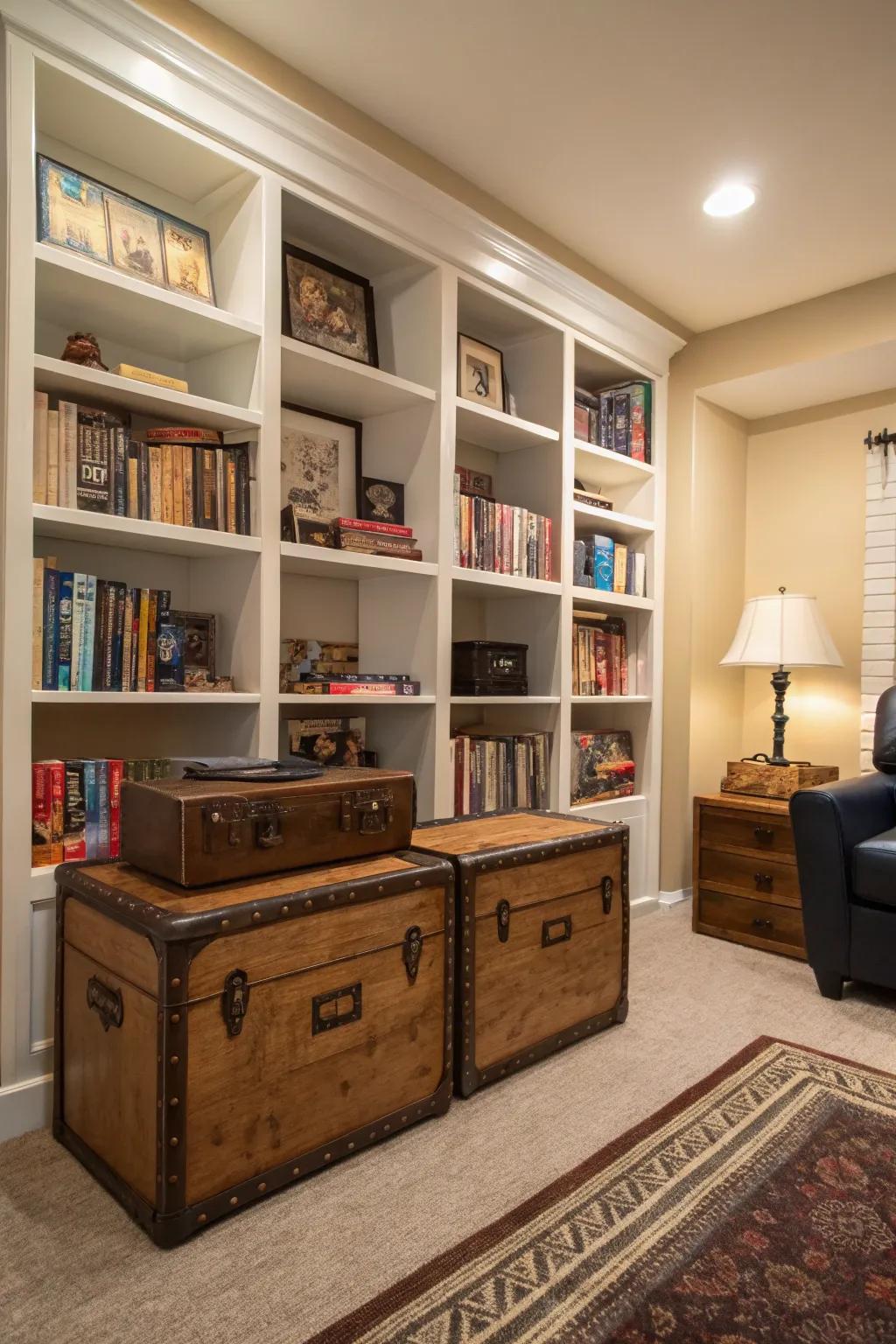 Creative storage solutions aid in keeping your gaming space organized and free from clutter.