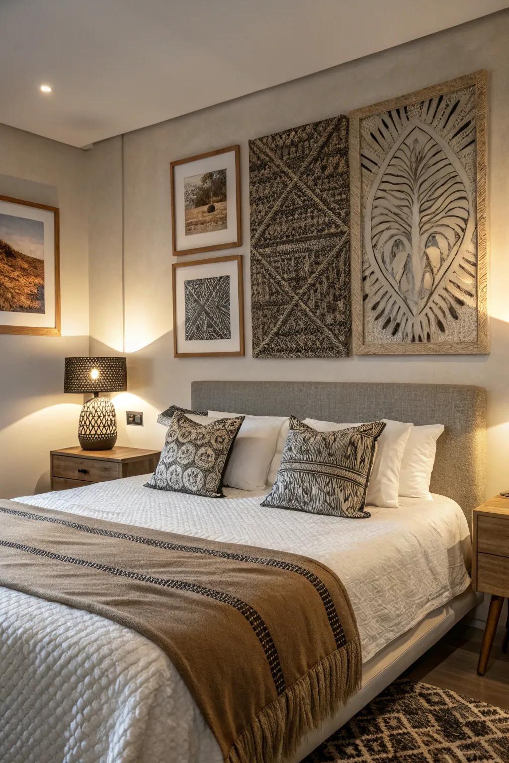 Add depth with textured art.