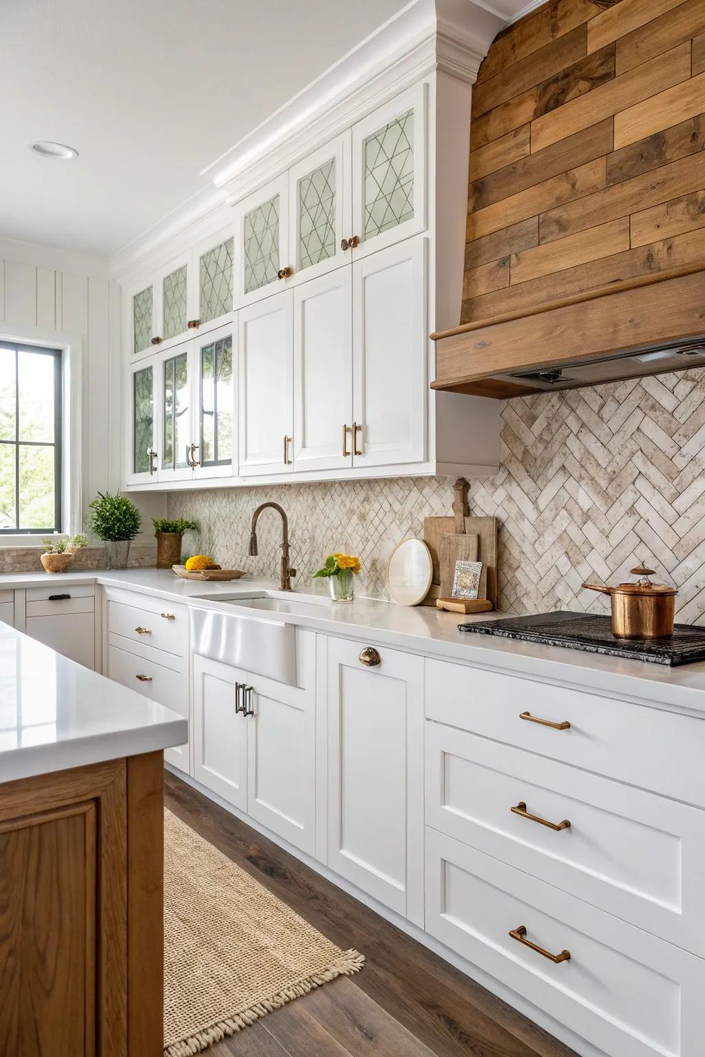 Warm lumber embellishments introduce natural appeal.