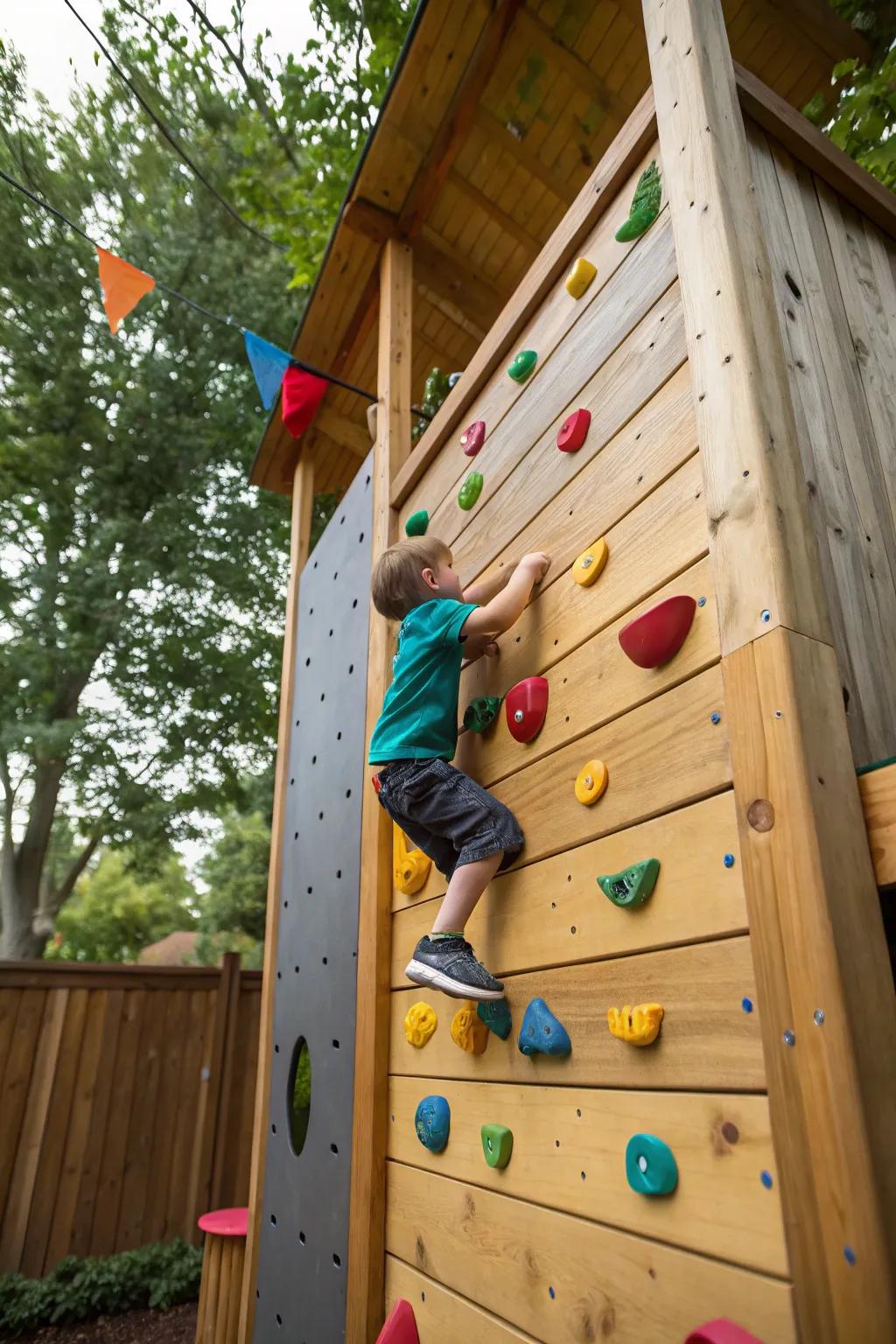 Reach new heights with a backyard climbing structure.