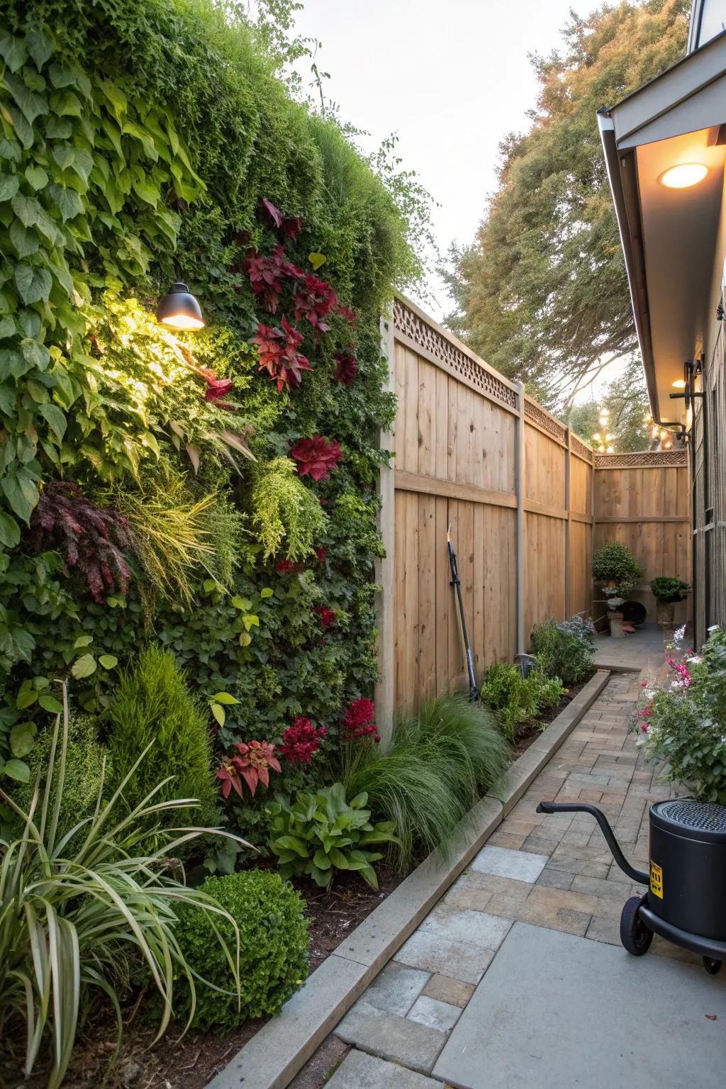 Vertical gardens optimizing space and introducing greenery