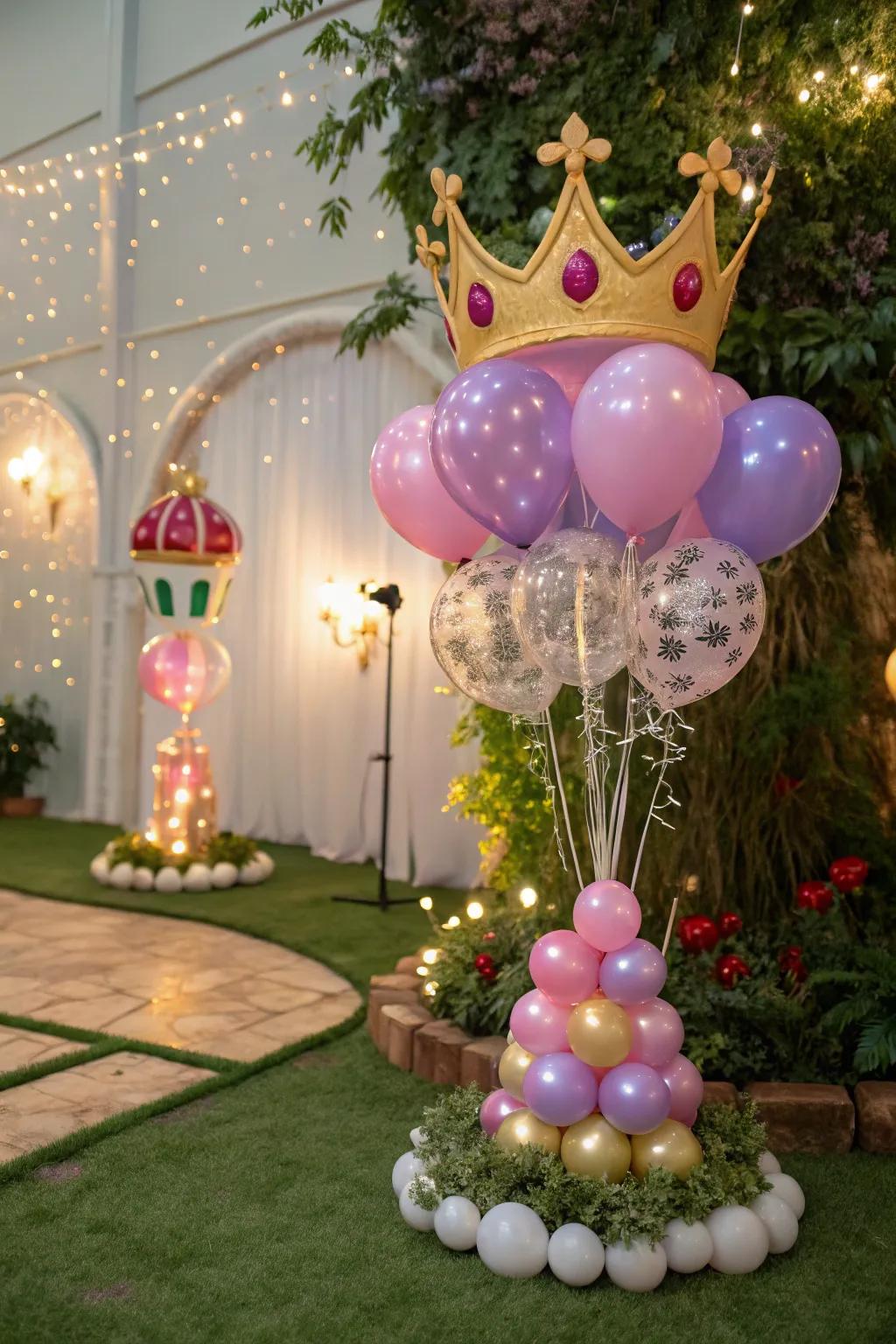 A fairy tale-themed balloon display perfect for creating magical moments.