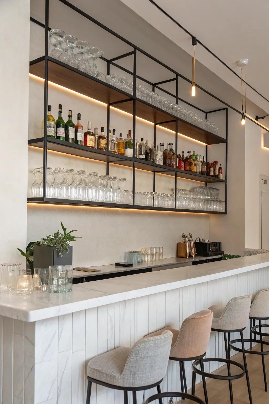 Wall shelves deliver minimalist and stylish storage solutions.