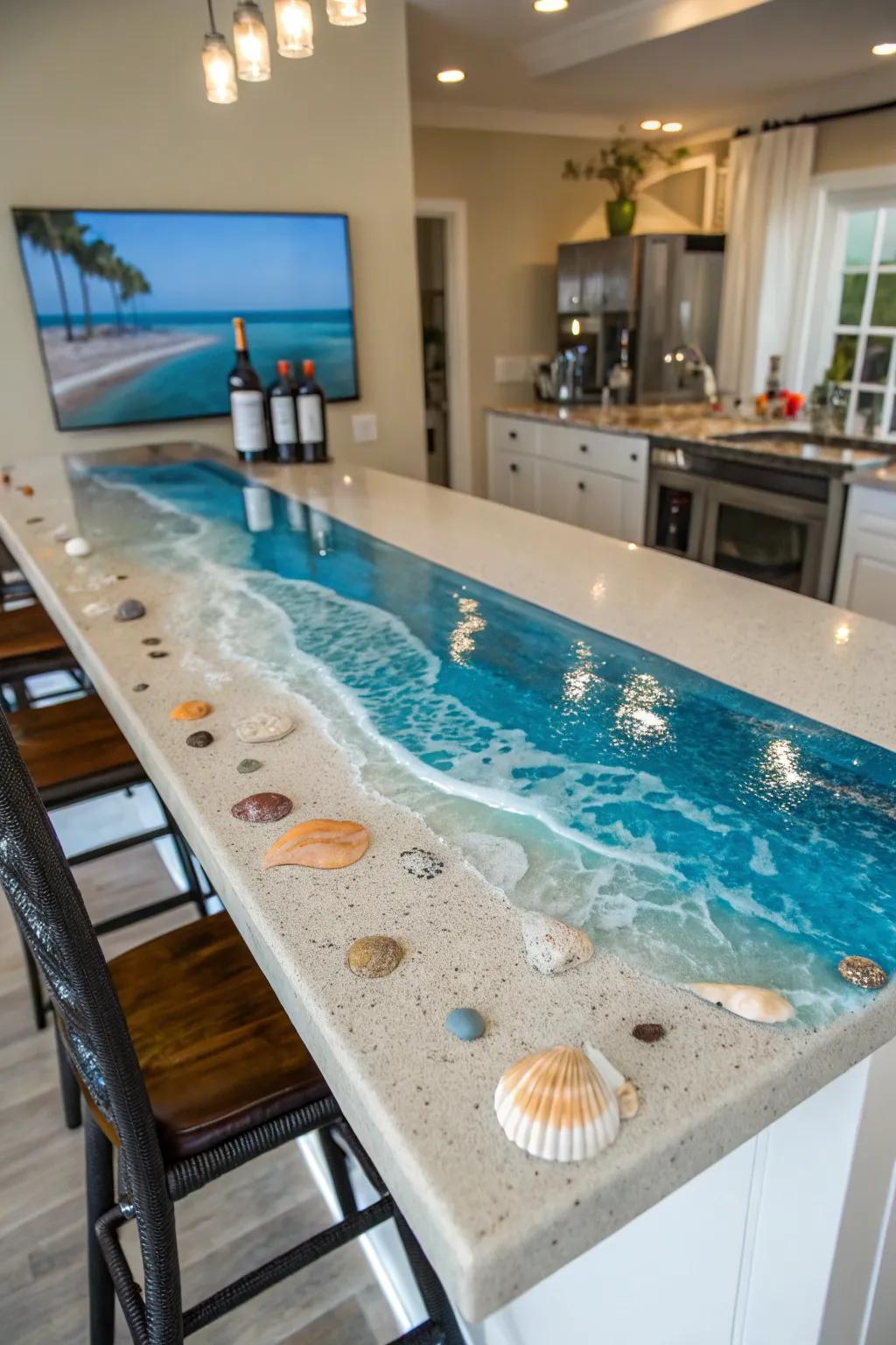 Epoxy patterns deliver vibrant, artistic flair.