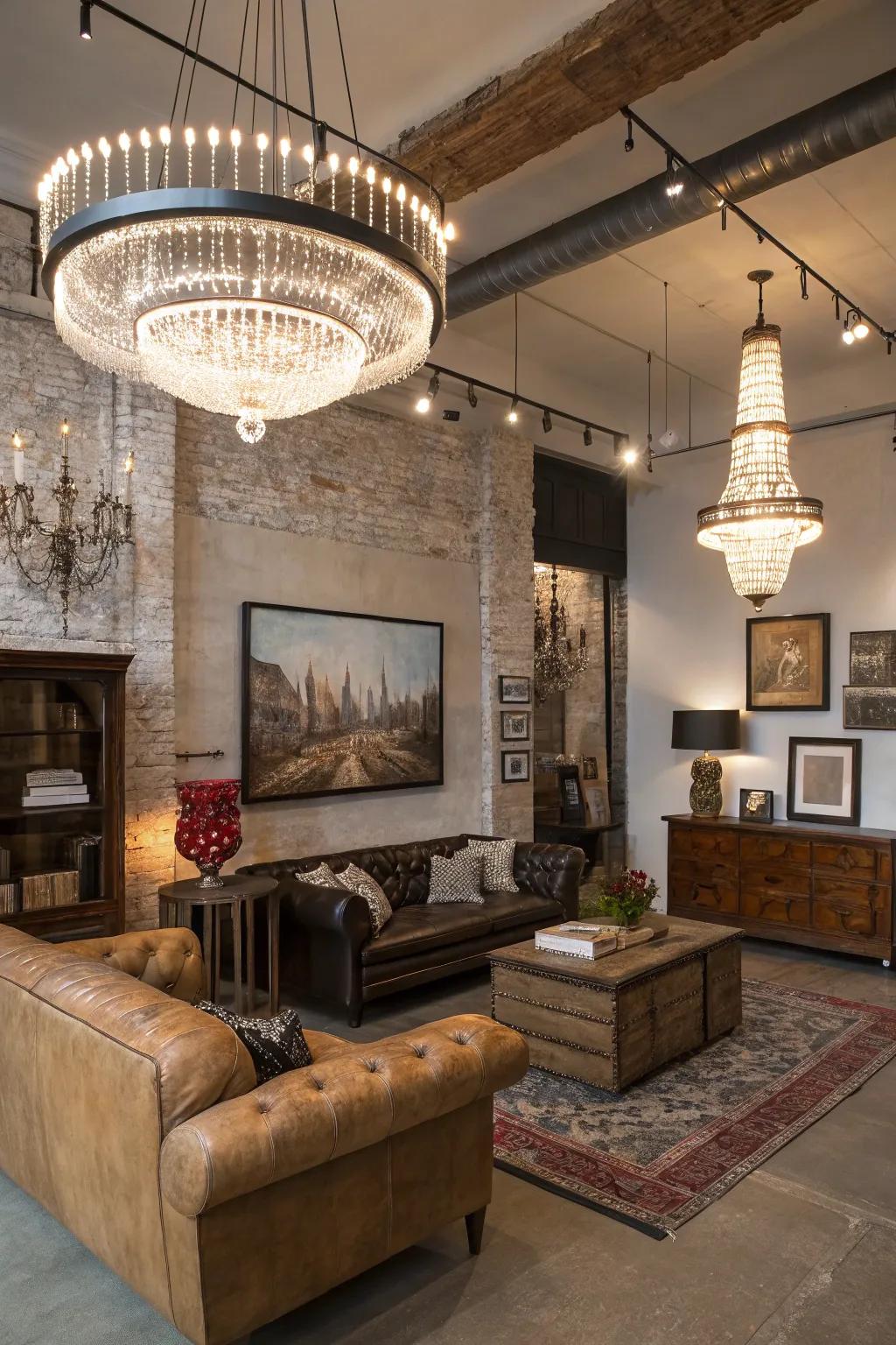 A mix of modern and vintage creates a unique and eclectic vibe