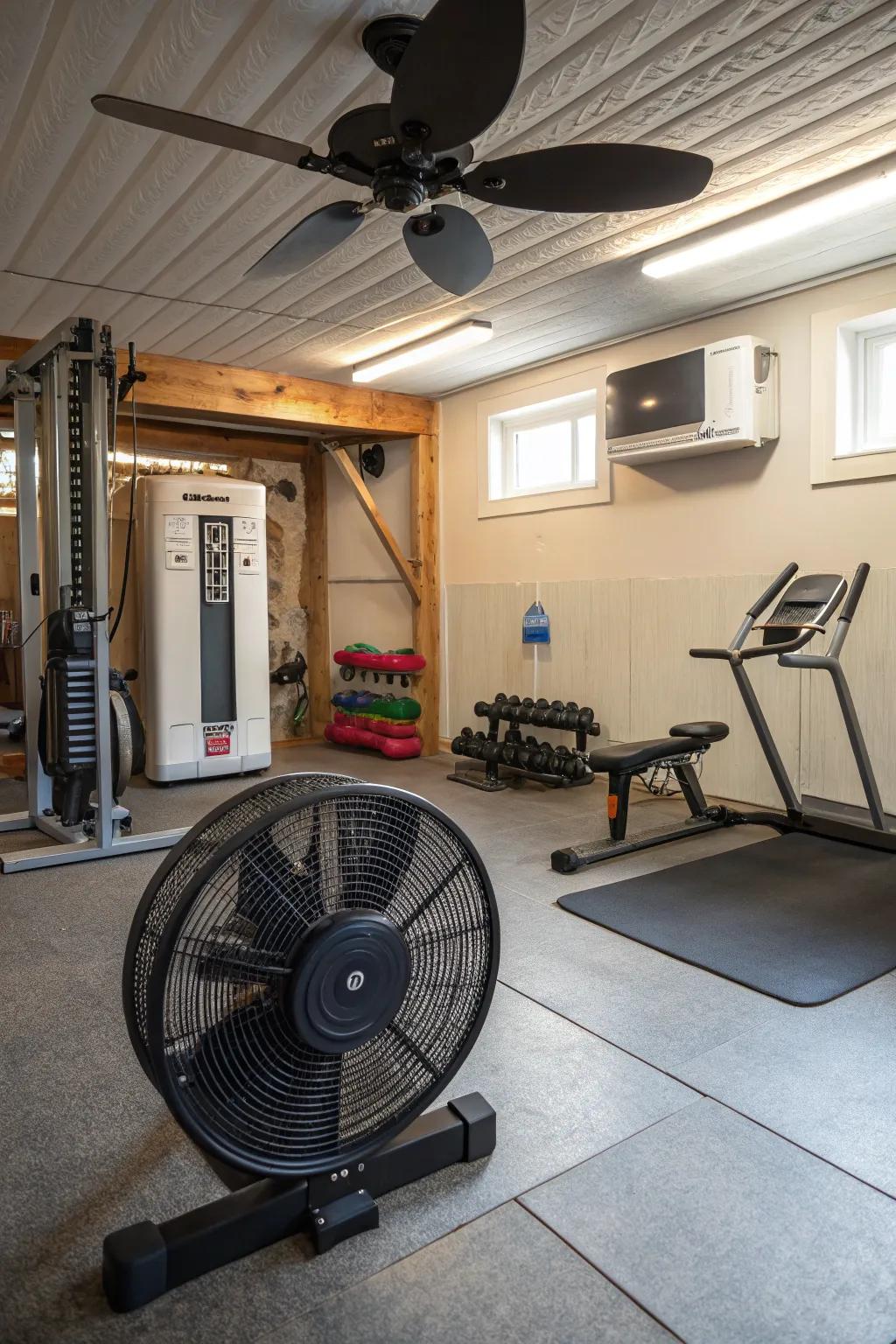 Climate control ensures a pleasant exercise experience.