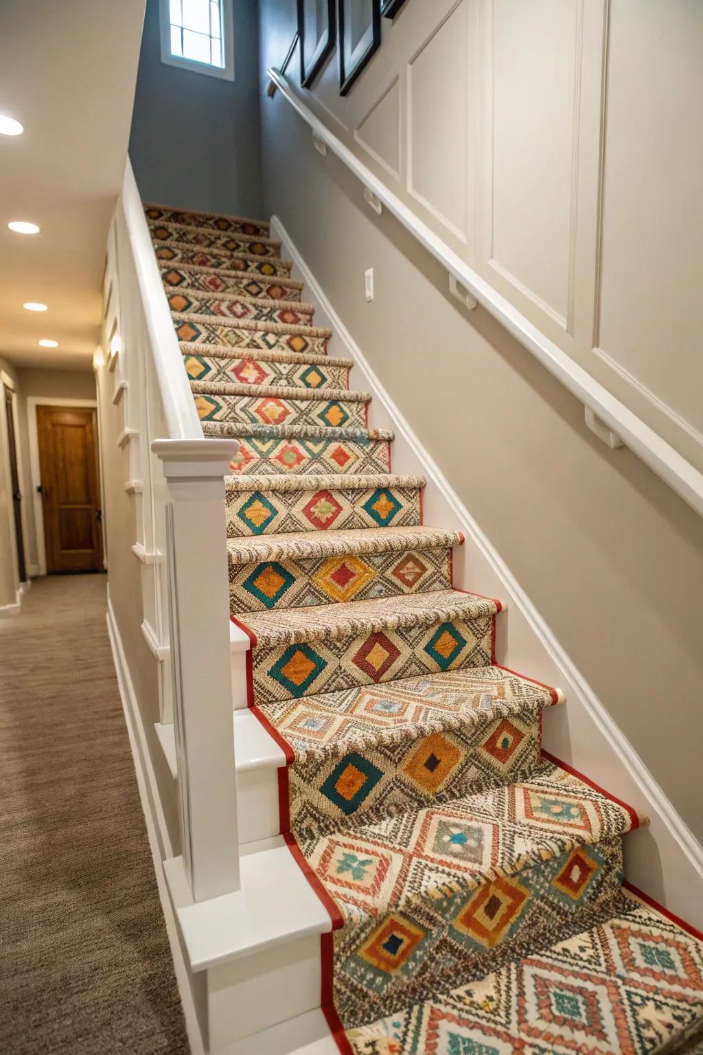 A stair carpet improves both design and safety for your steps.